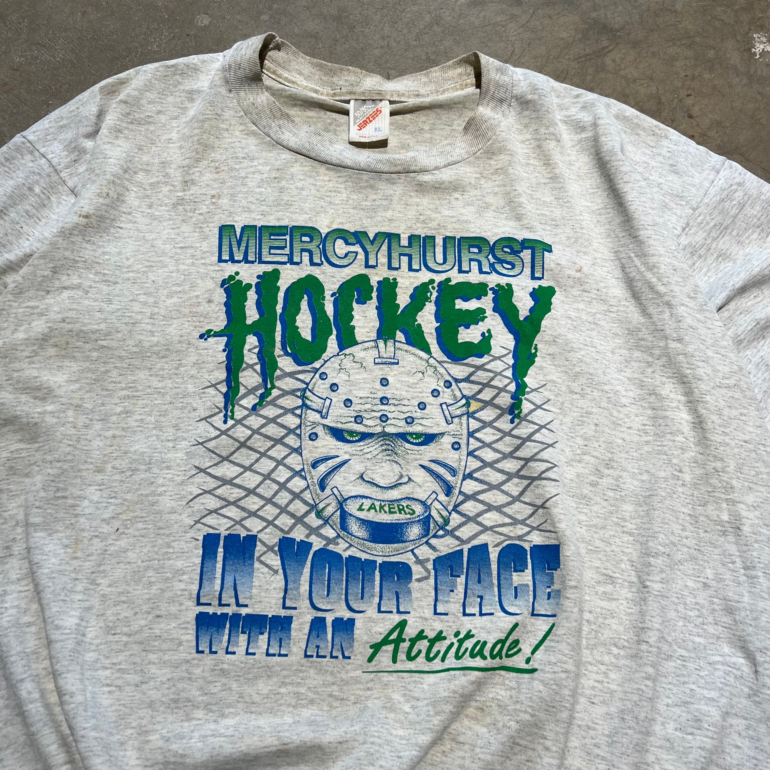 size xl - Vintage ' Mercyhurst Hockey in Your Face with an Attitude ' tee