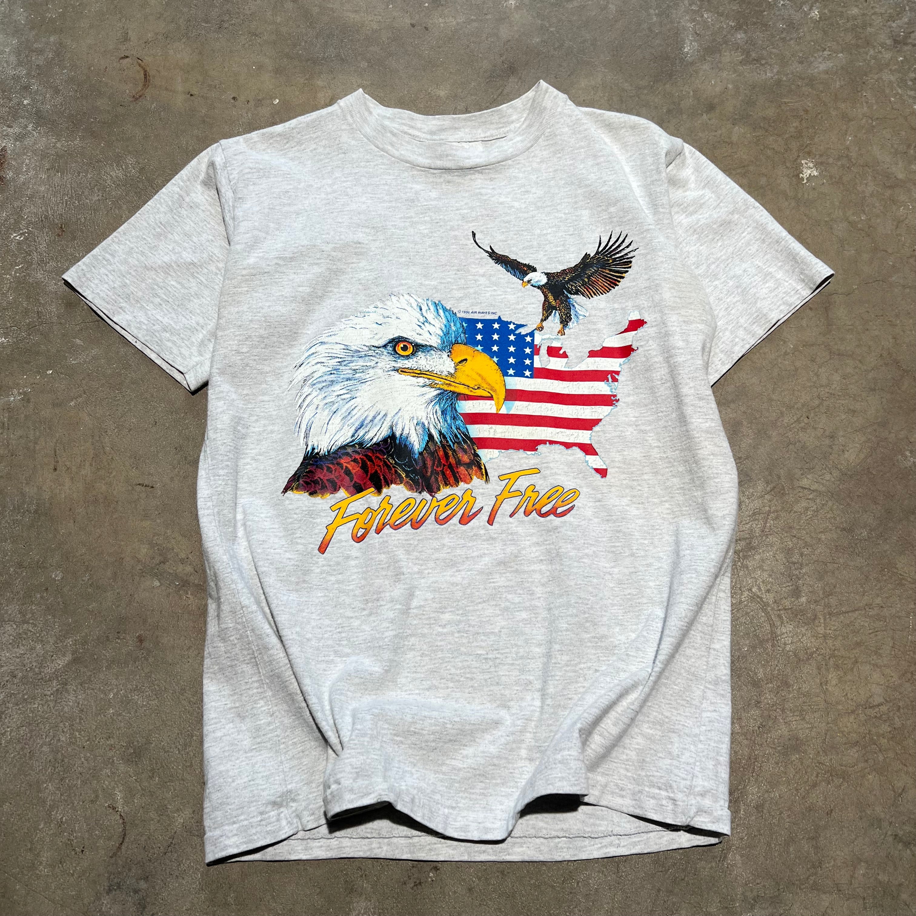 size large - Vintage ' 1990 Forever Free eagle ' tee