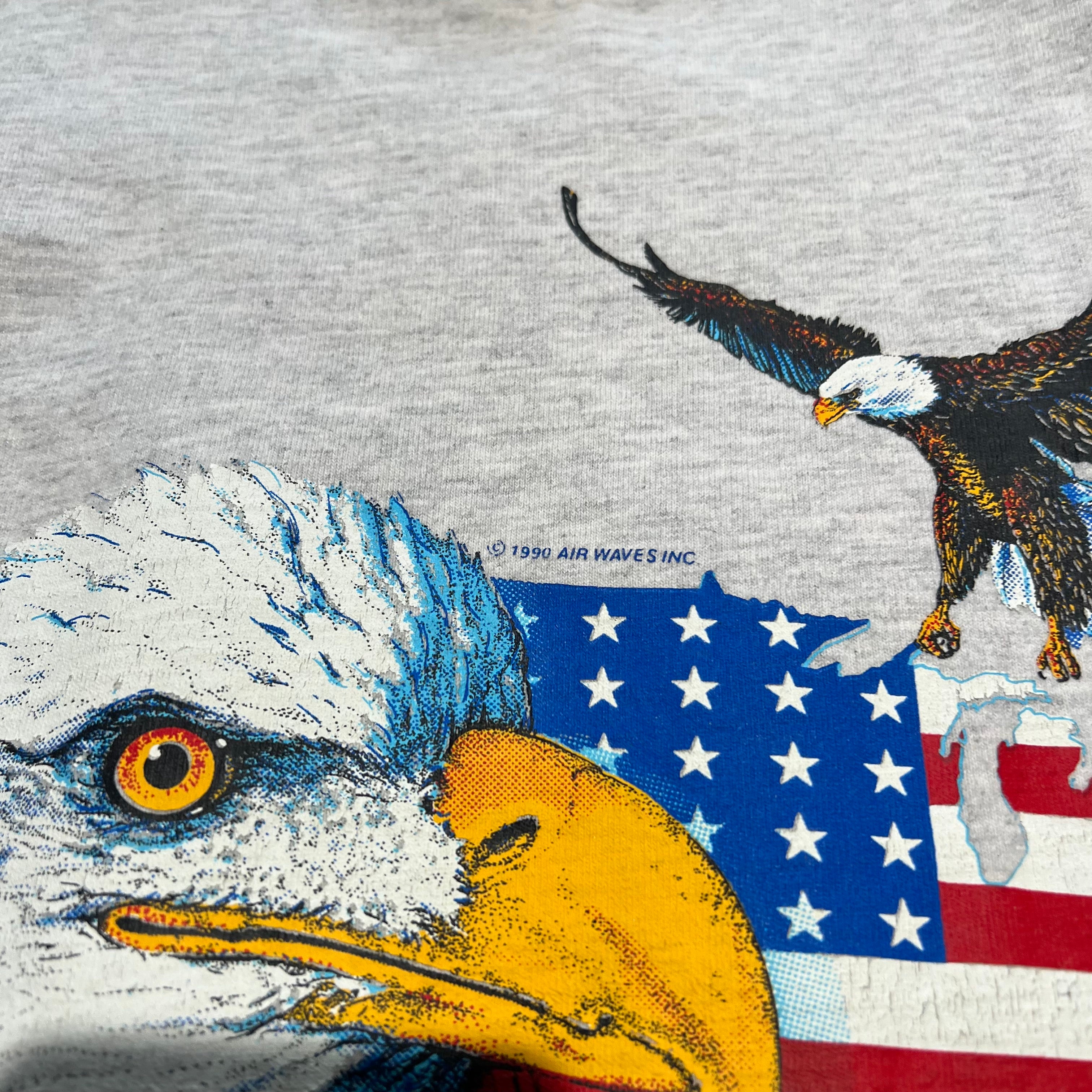 size large - Vintage ' 1990 Forever Free eagle ' tee