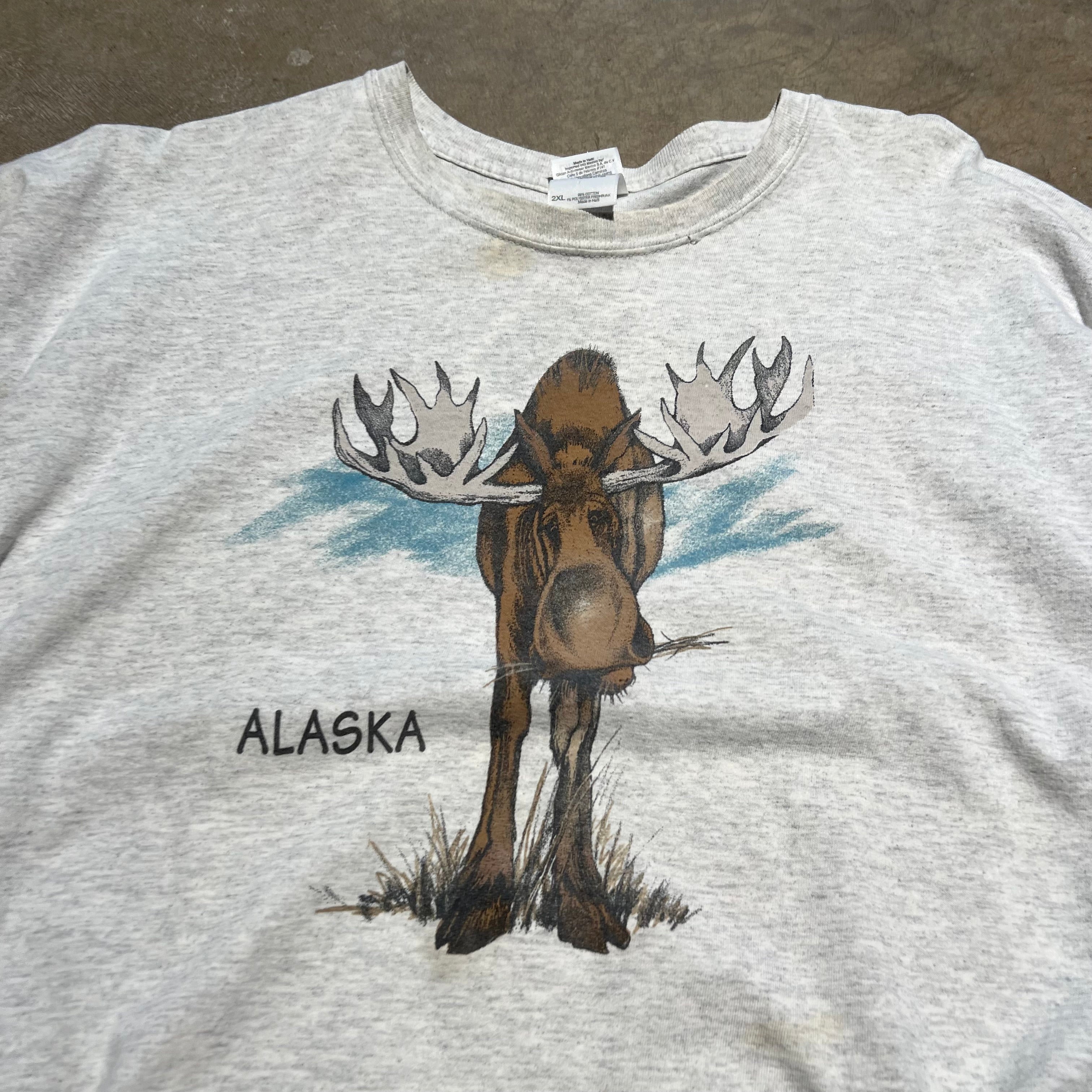 size xl - Vintage ' Alaska Moose ' tee