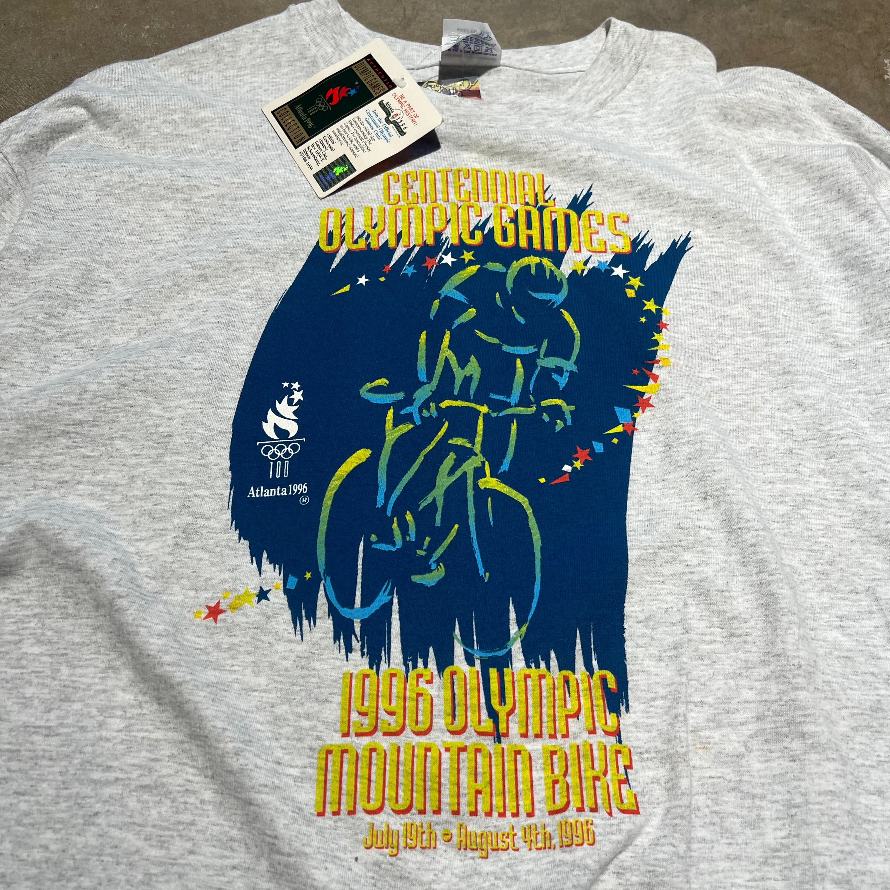 size xxl - Vintage ' 1996 Atlanta Olympics Mountain Bike new with tags ' tee