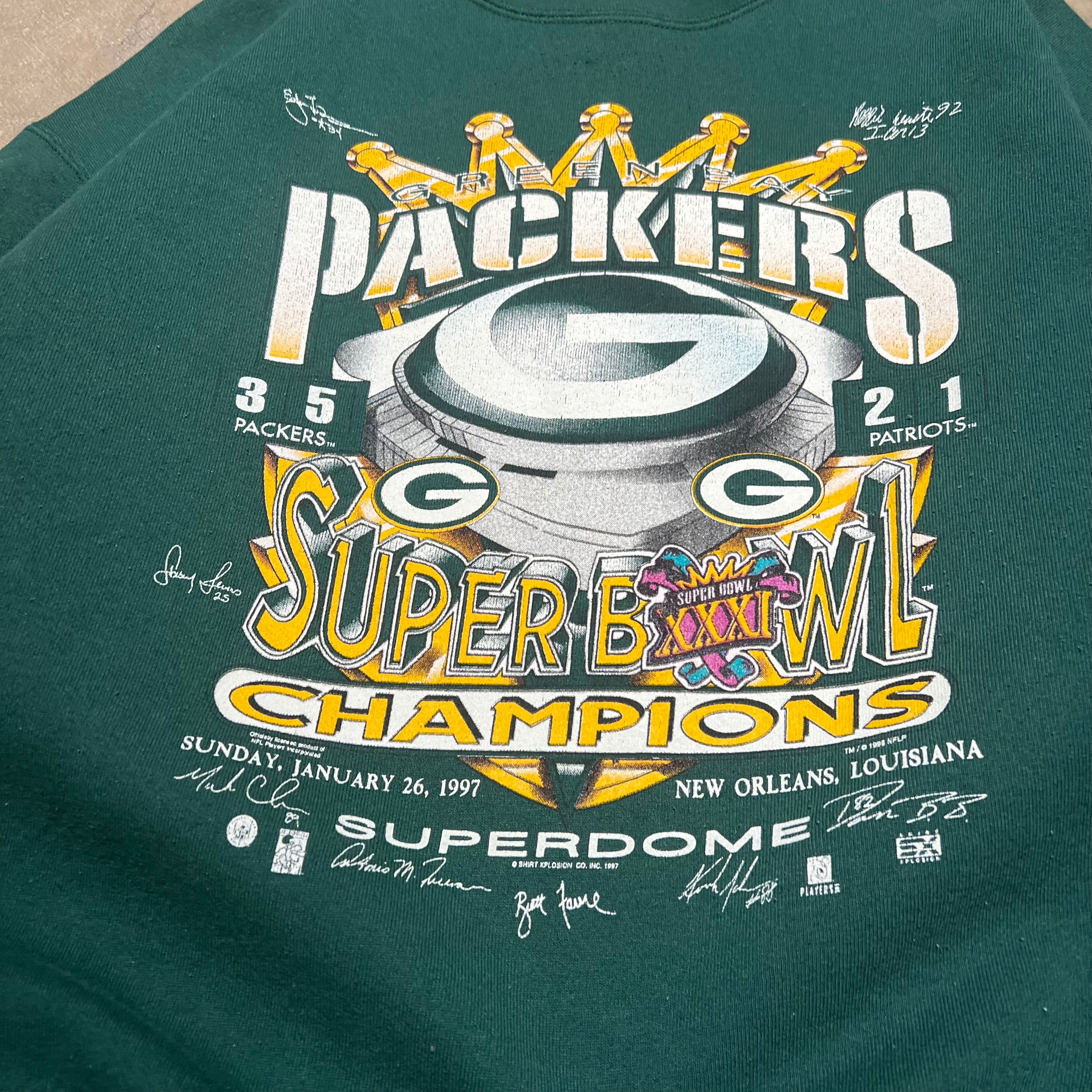 size large - Vintage ' 1997 Green Bay Packers Super Bowl Champions ' tee