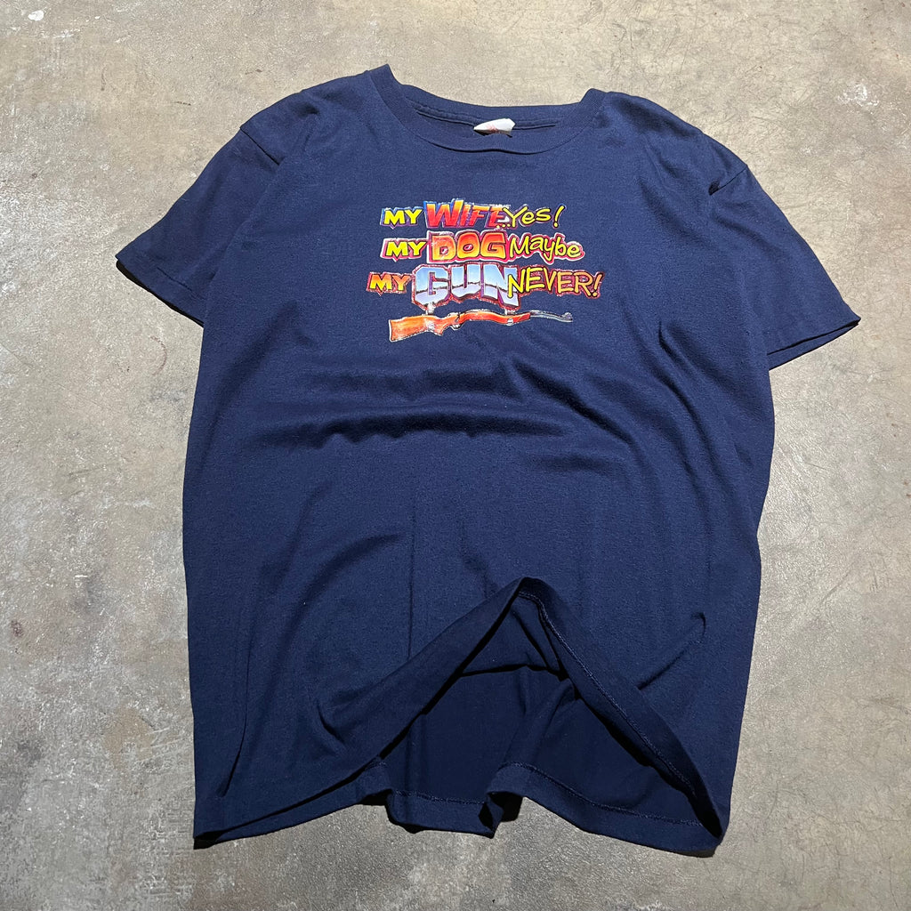 size medium - Vintage ' My Wife My Dog My Gun ' tee