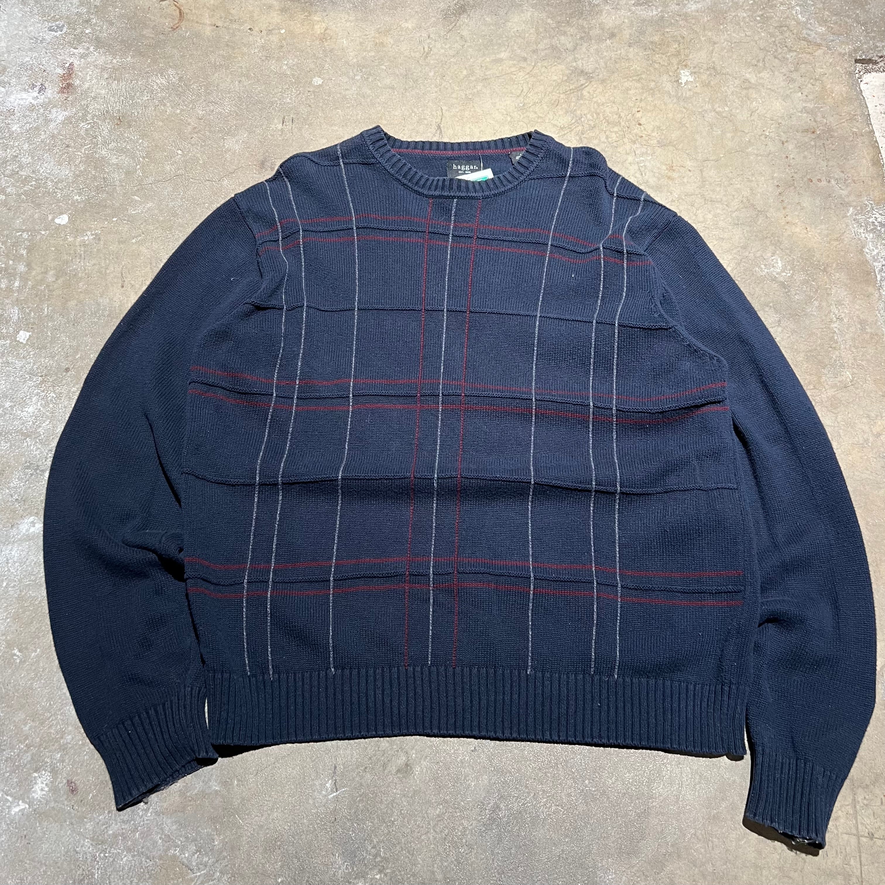 size large - Vintage ' Haggar Stripped blue ' Sweater