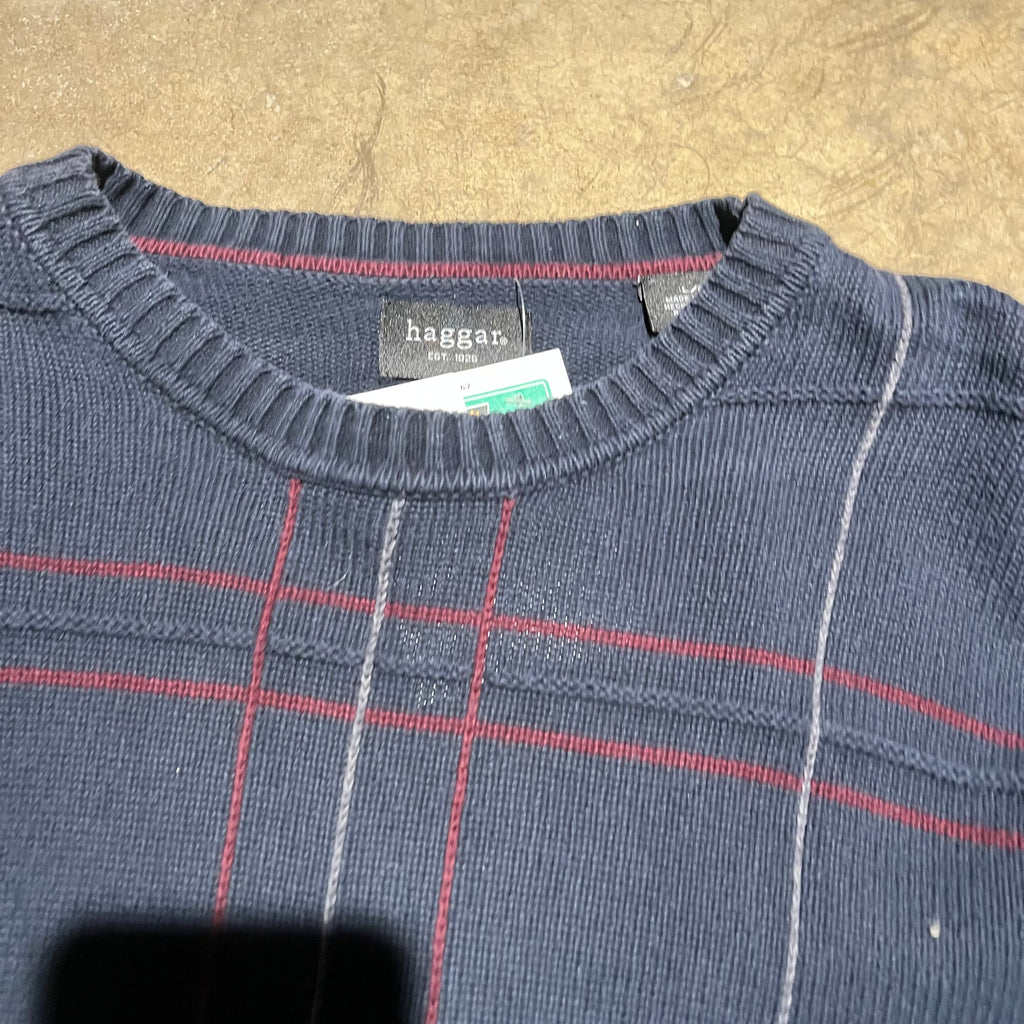 size large - Vintage ' Haggar Stripped blue ' Sweater
