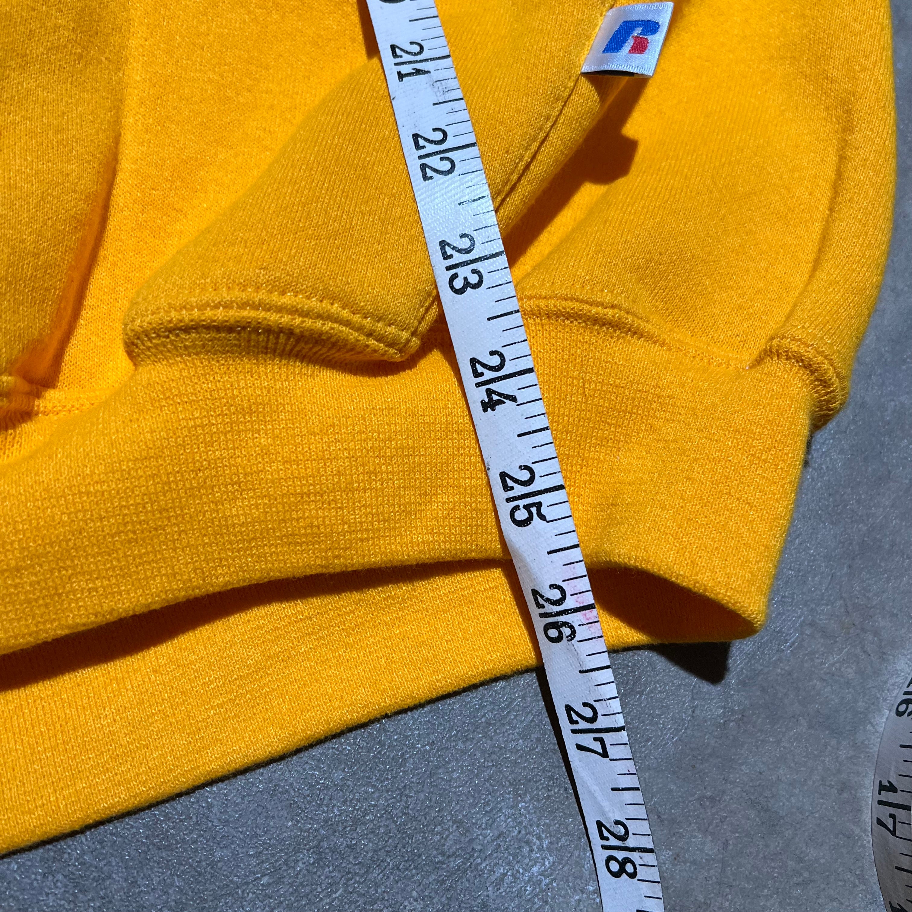 size xl - Vintage ' Russel Yellow Blank ' Hoodie