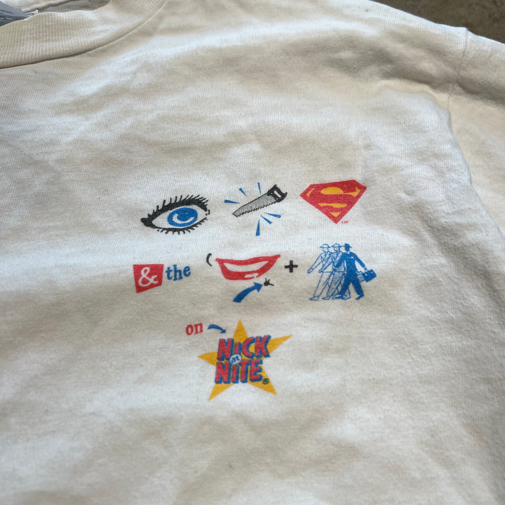 size large - Vintage ' 1991 Nick at Nite ' i saw superman and the mole men " ' tee
