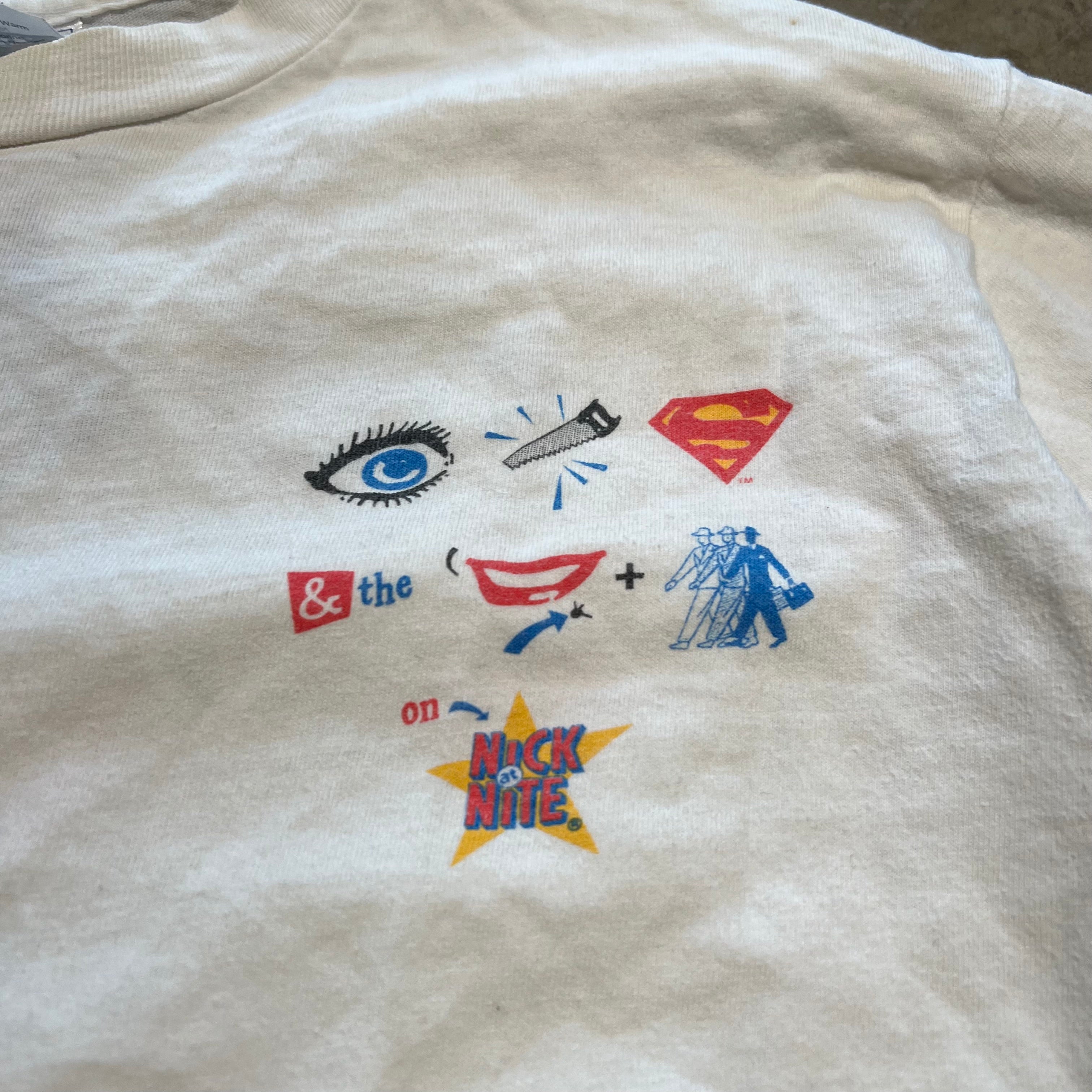 size large - Vintage ' 1991 Nick at Nite ' i saw superman and the mole men " ' tee