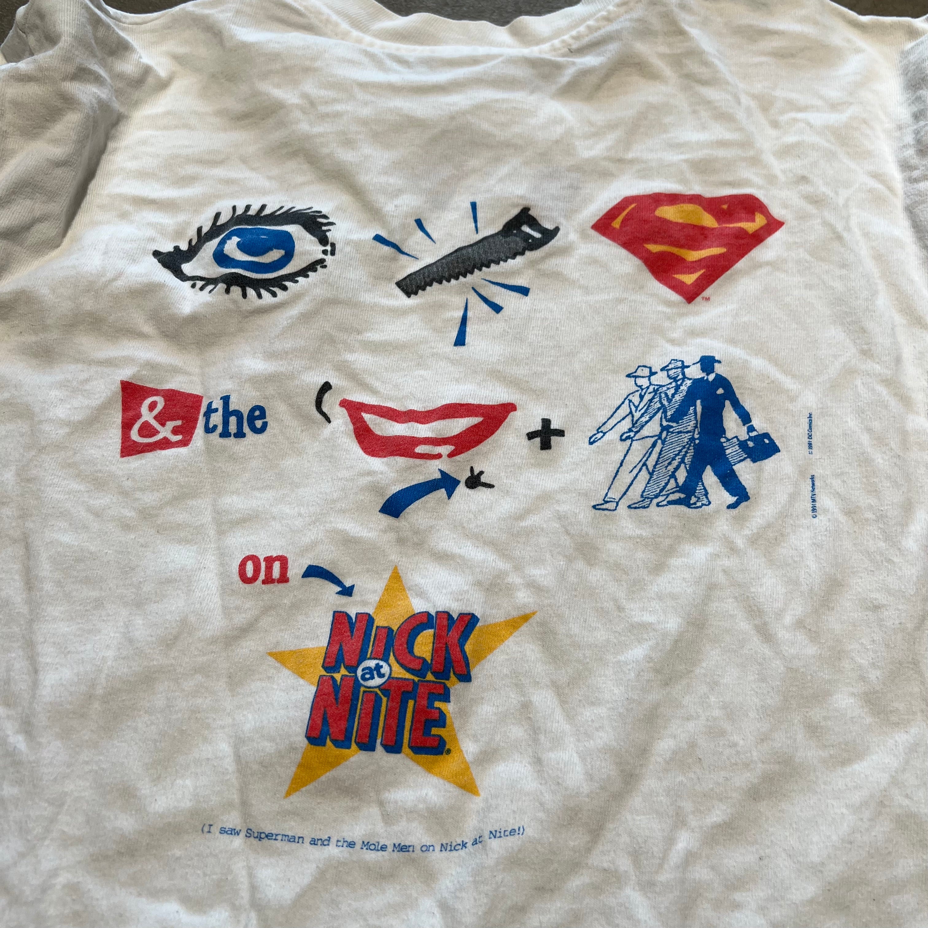 size large - Vintage ' 1991 Nick at Nite ' i saw superman and the mole men " ' tee