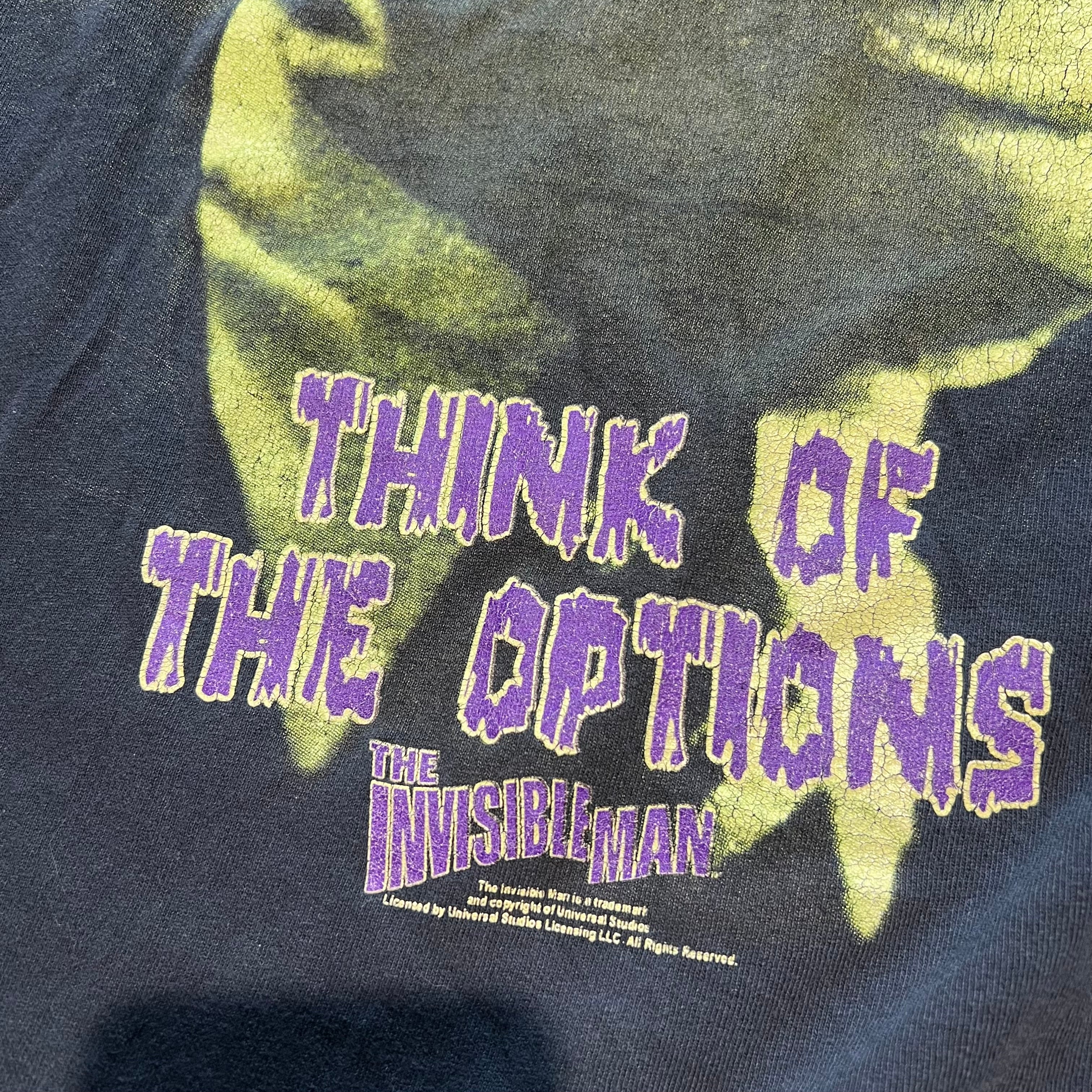 size xxl - Vintage ' The Invisible Man Think of the Options ' tee