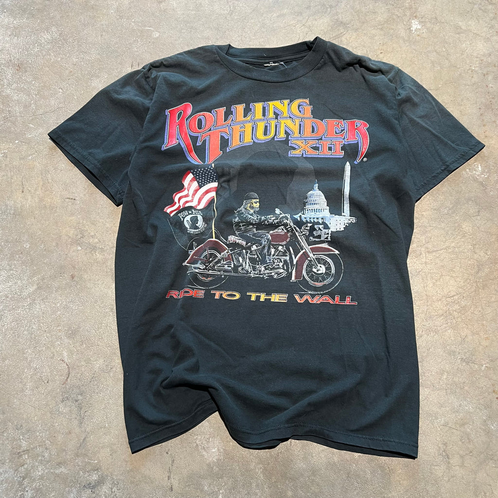 size large - Vintage ' Rolling thunder ride to the wall ' tee