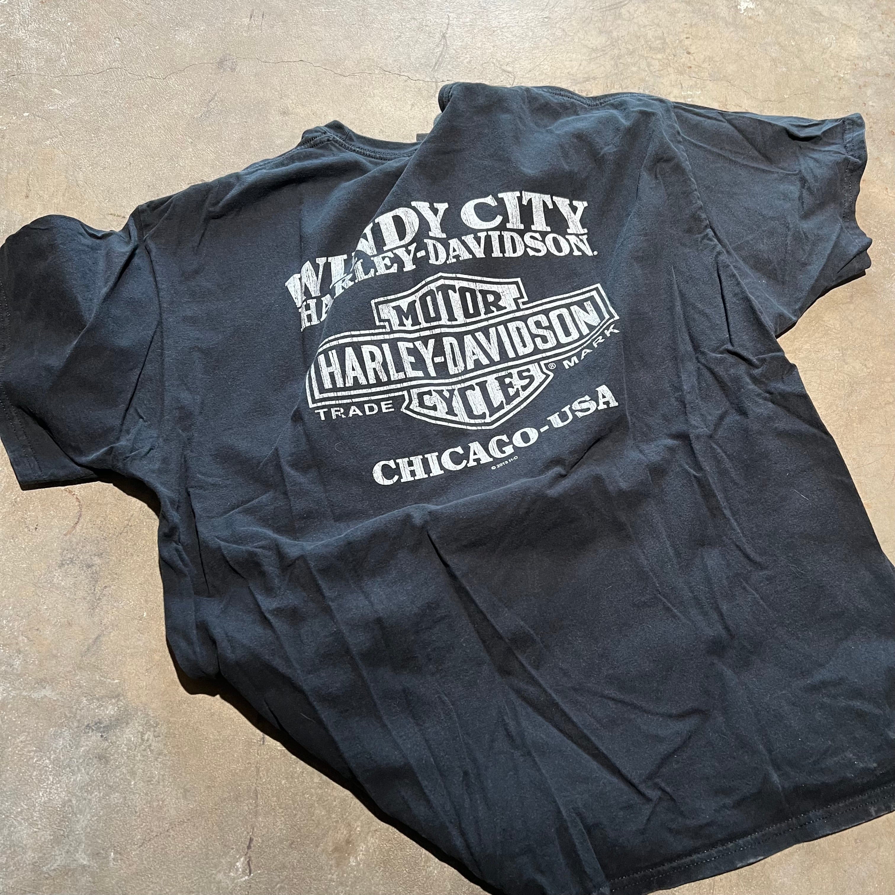 size xl - Vintage ' Eagle Flame Harley davidson ' tee