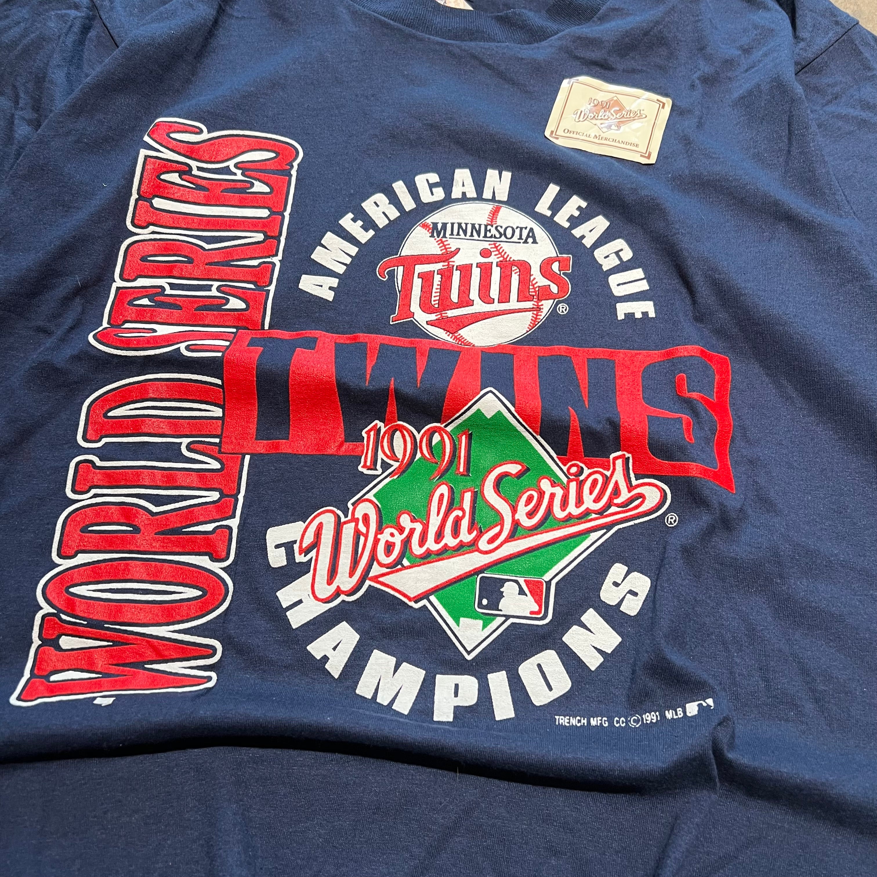 size large - Vintage ' 1991 Minnesota Twins World series ' tee