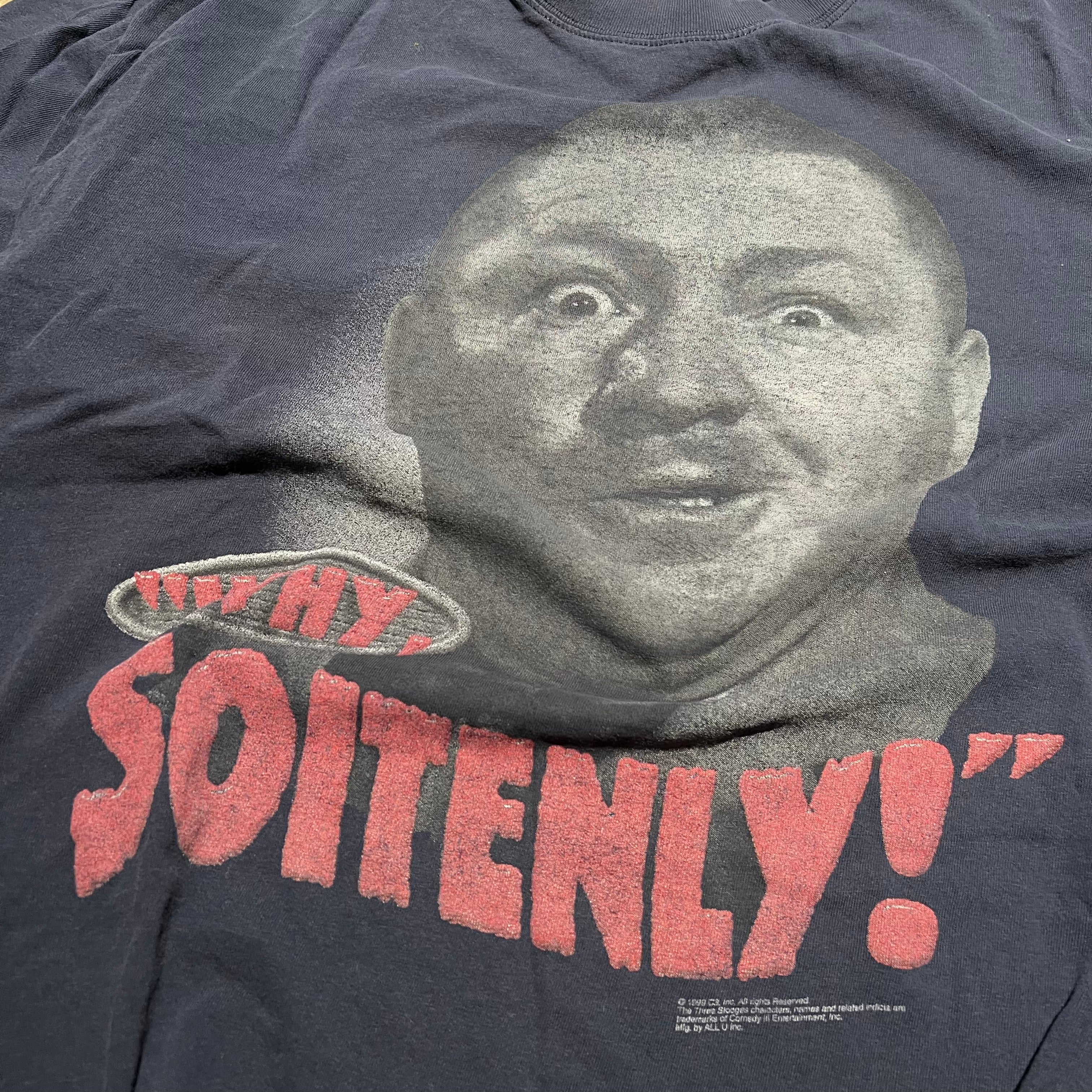 size xl - Vintage  ' 1998 Three stooges why soitenly! ' tee