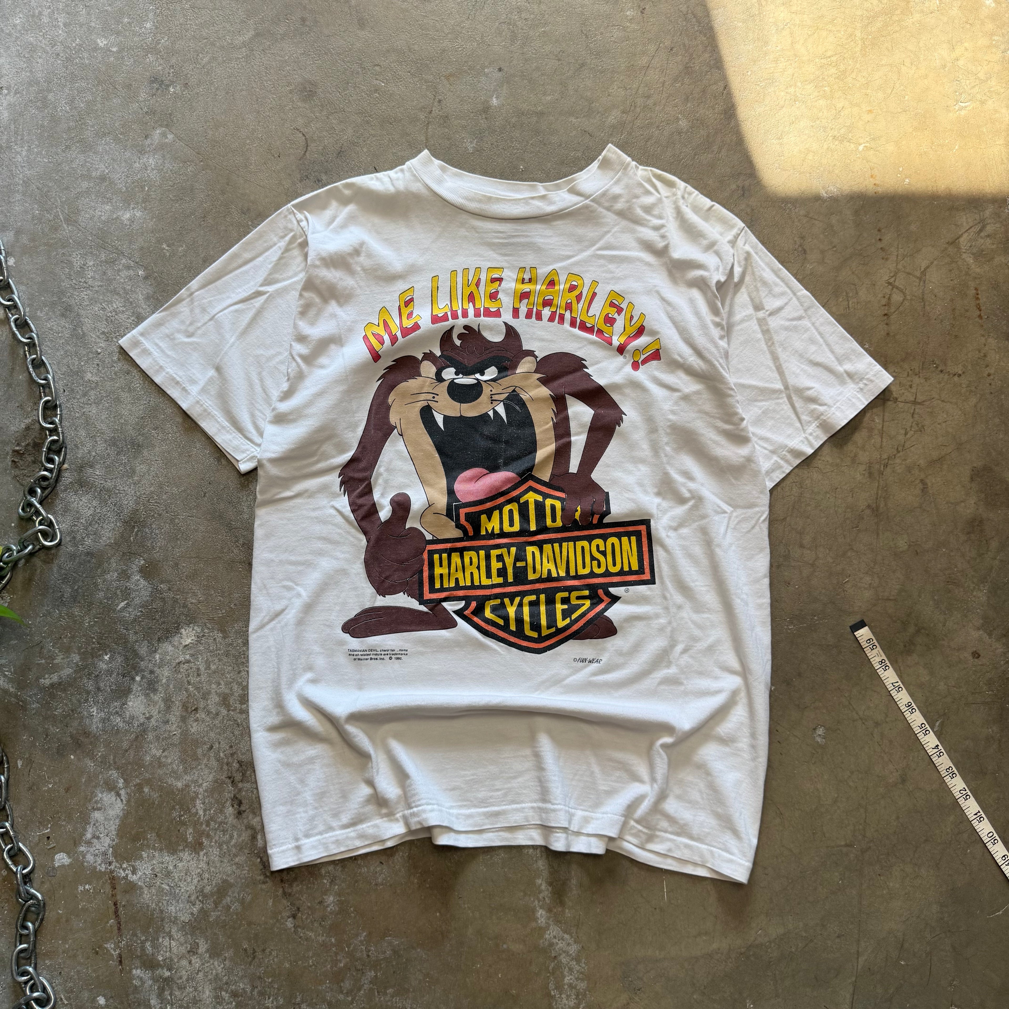 size XL - Vintage ' 1992 Tazz Harley Davidson Me Like Harley ' tee