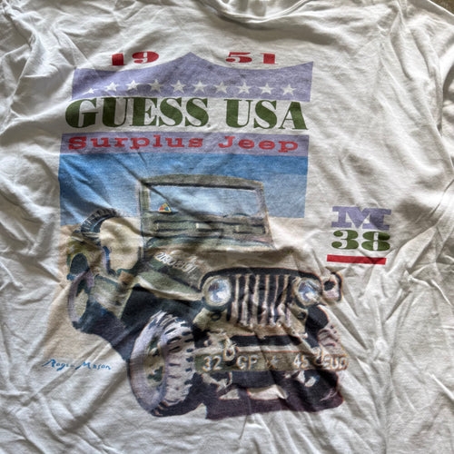 size large - Vintage ' Guess USA Surplus Jeep ' tee