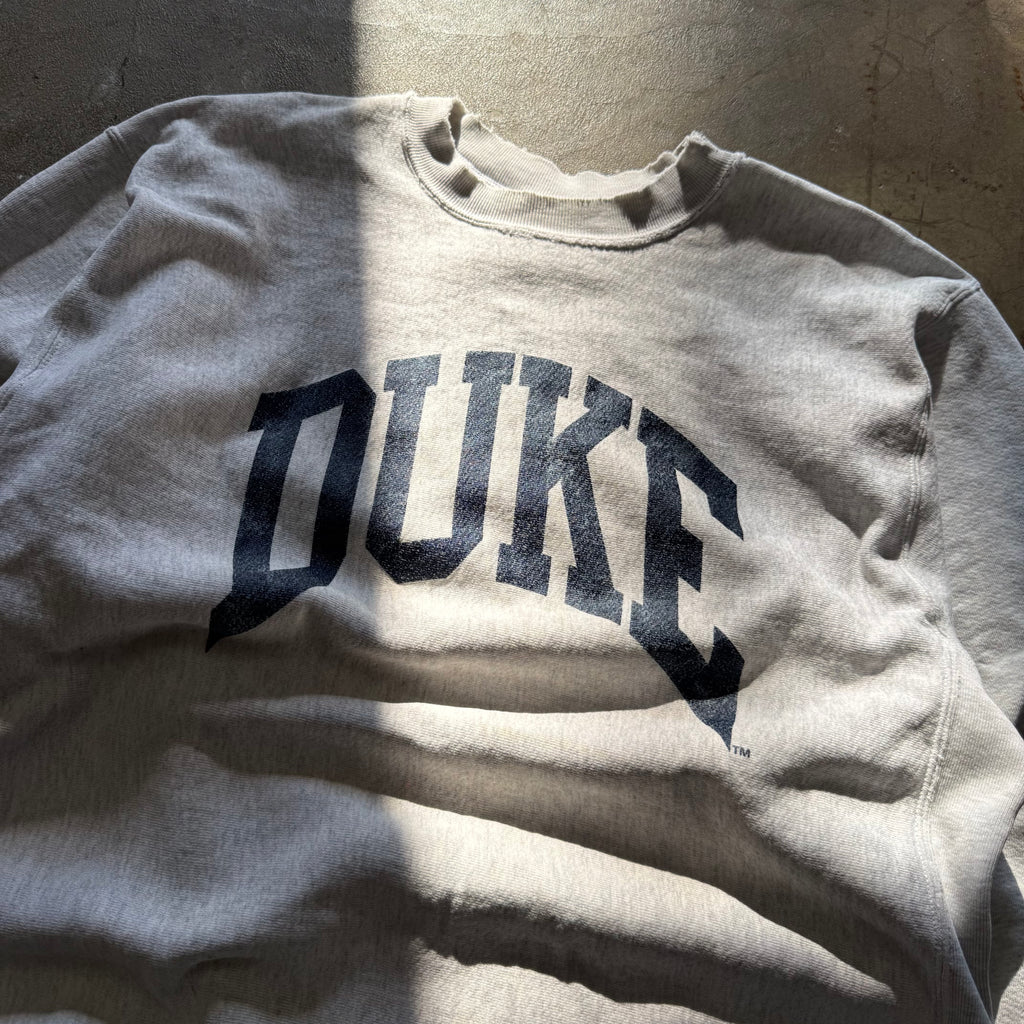 size xxl - Vintage Duke College Spellout Reverse Weave Crewneck