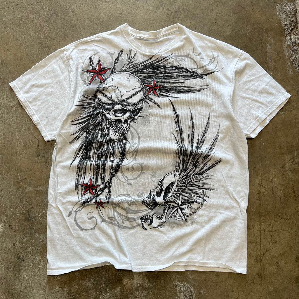 size large - Vintage Skull star ' tee