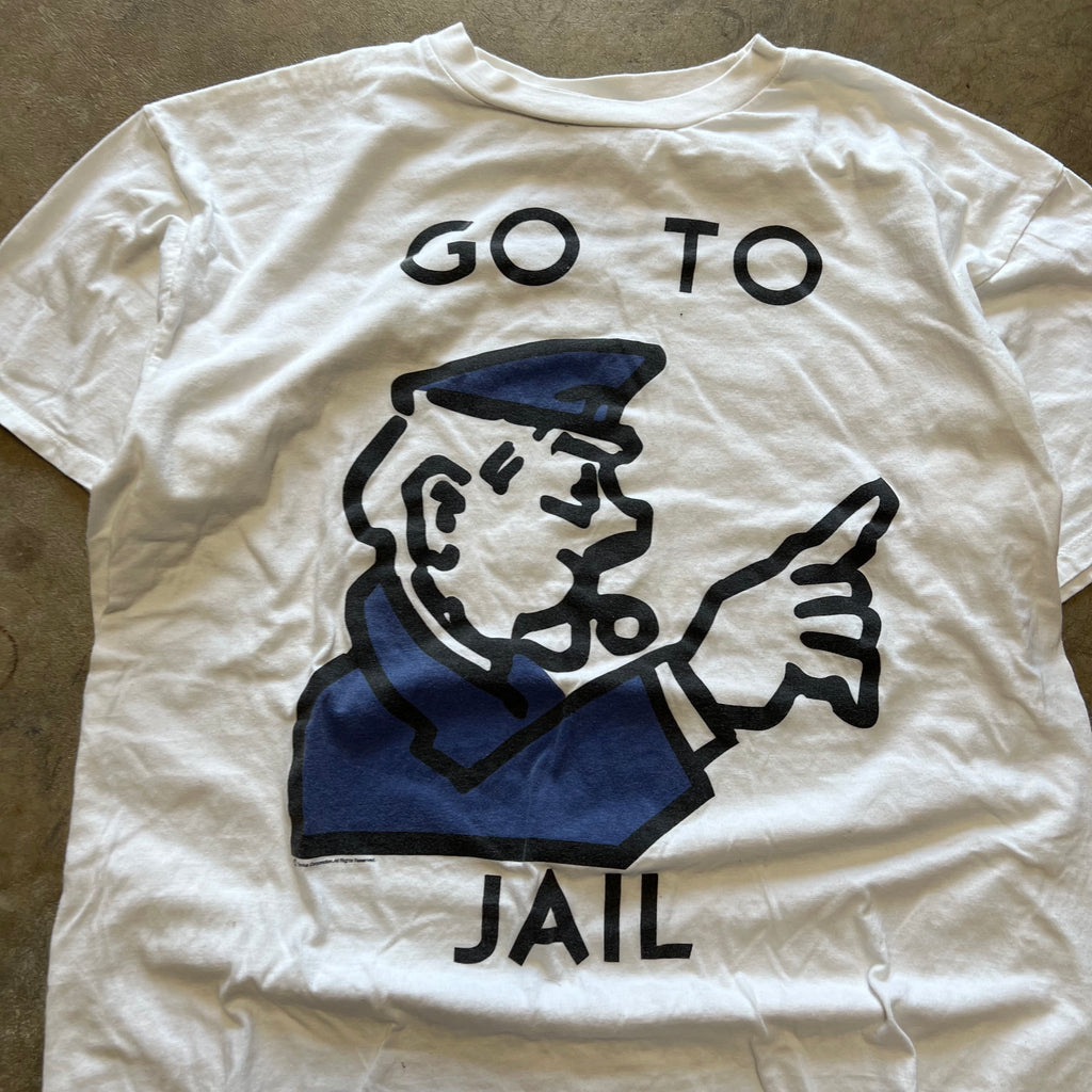size xl - Vintage ' Go To Jail Monopoly ' tee