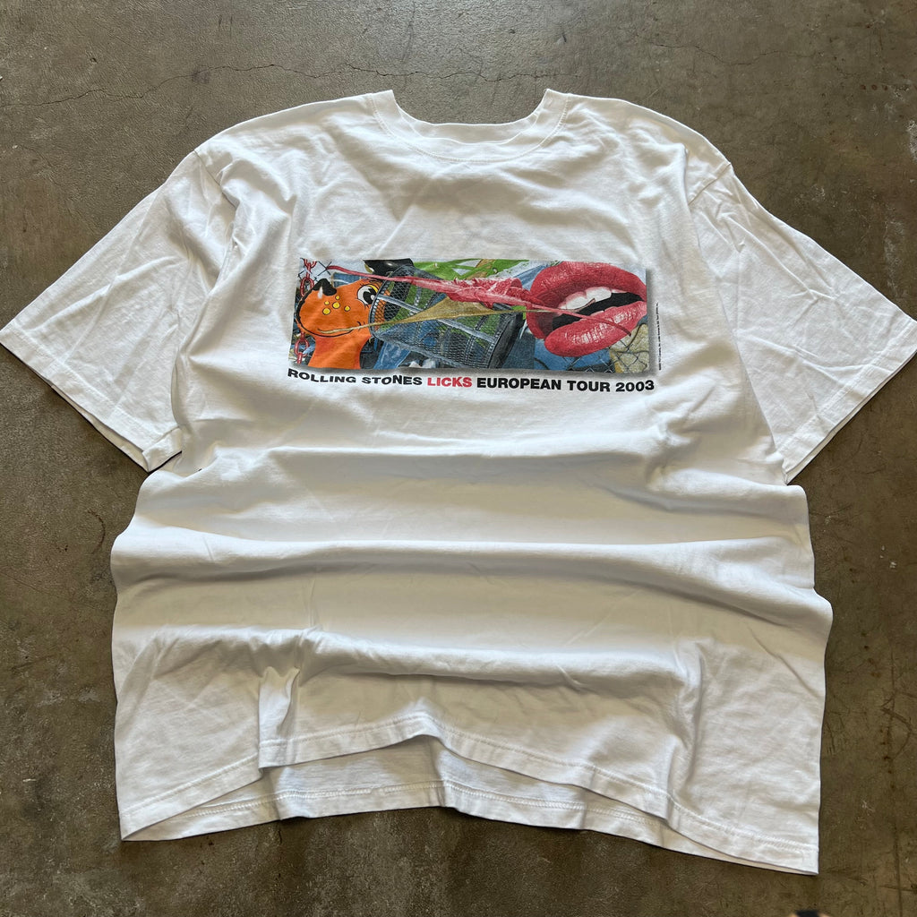 size XL - Vintage ' 2003 Rolling Stones Licks Euro Tour Band ' tee