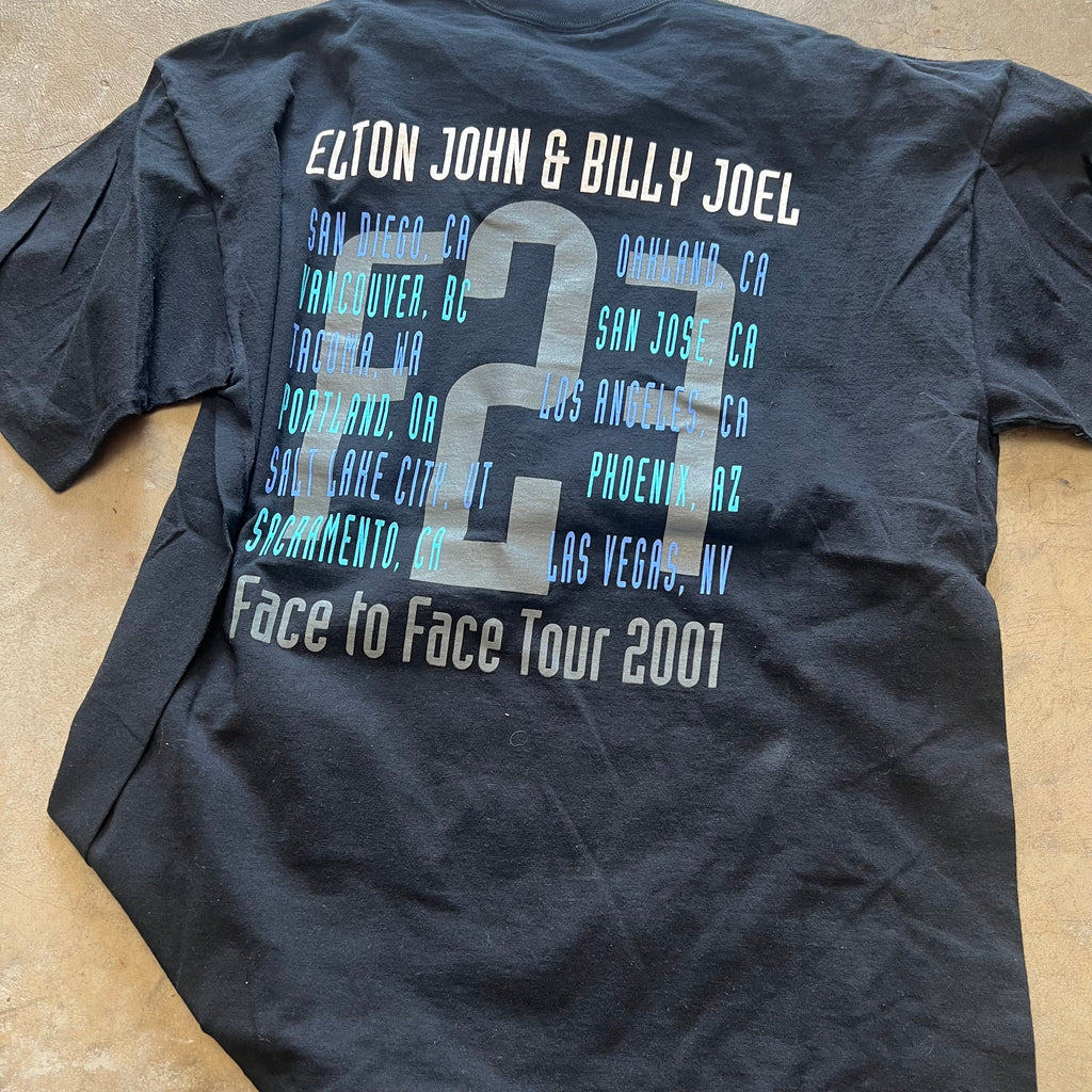 size xl - Vintage ' 2001 Billy Joel & Elton John Face to Face Tour Band ' tee