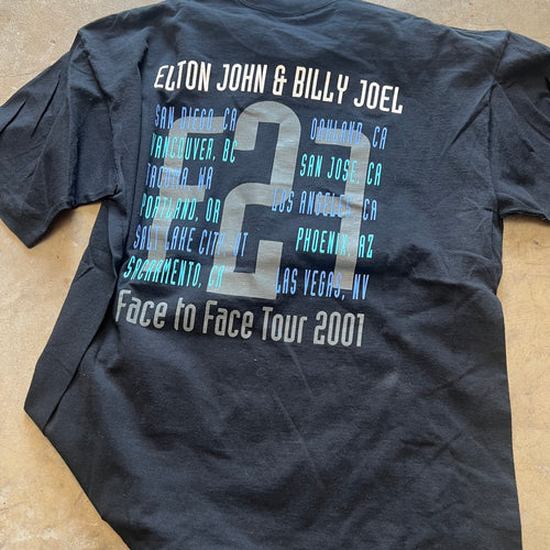 size xl - Vintage ' 2001 Billy Joel & Elton John Face to Face Tour Band ' tee