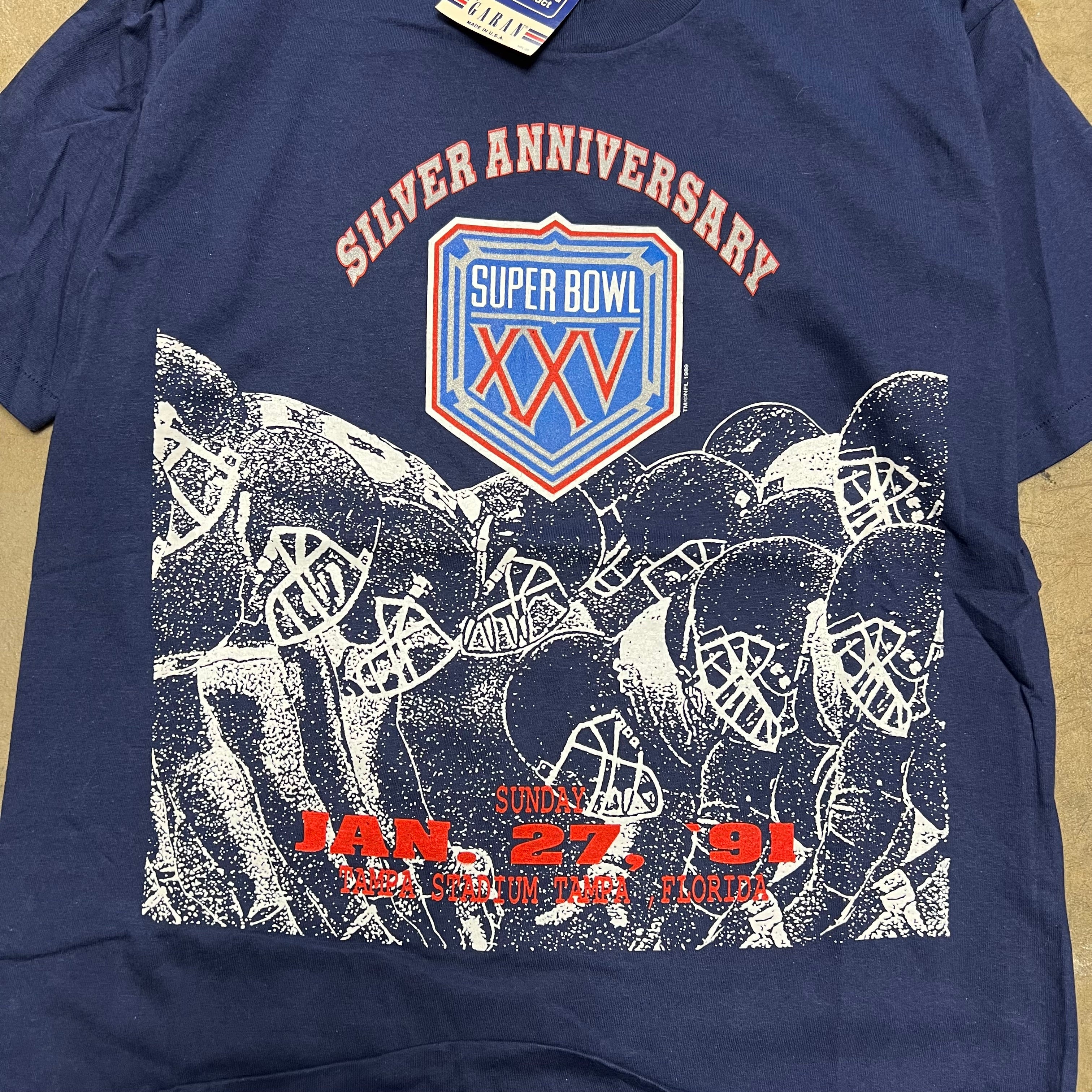 size large - Vintage ' superbowl XXV New York Giants vs Buffalo Bills ' tee NEWOLD!