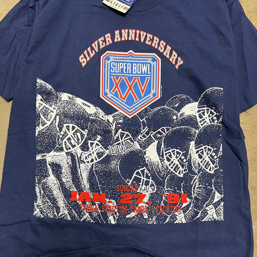 size large - Vintage ' superbowl XXV New York Giants vs Buffalo Bills ' tee NEWOLD!
