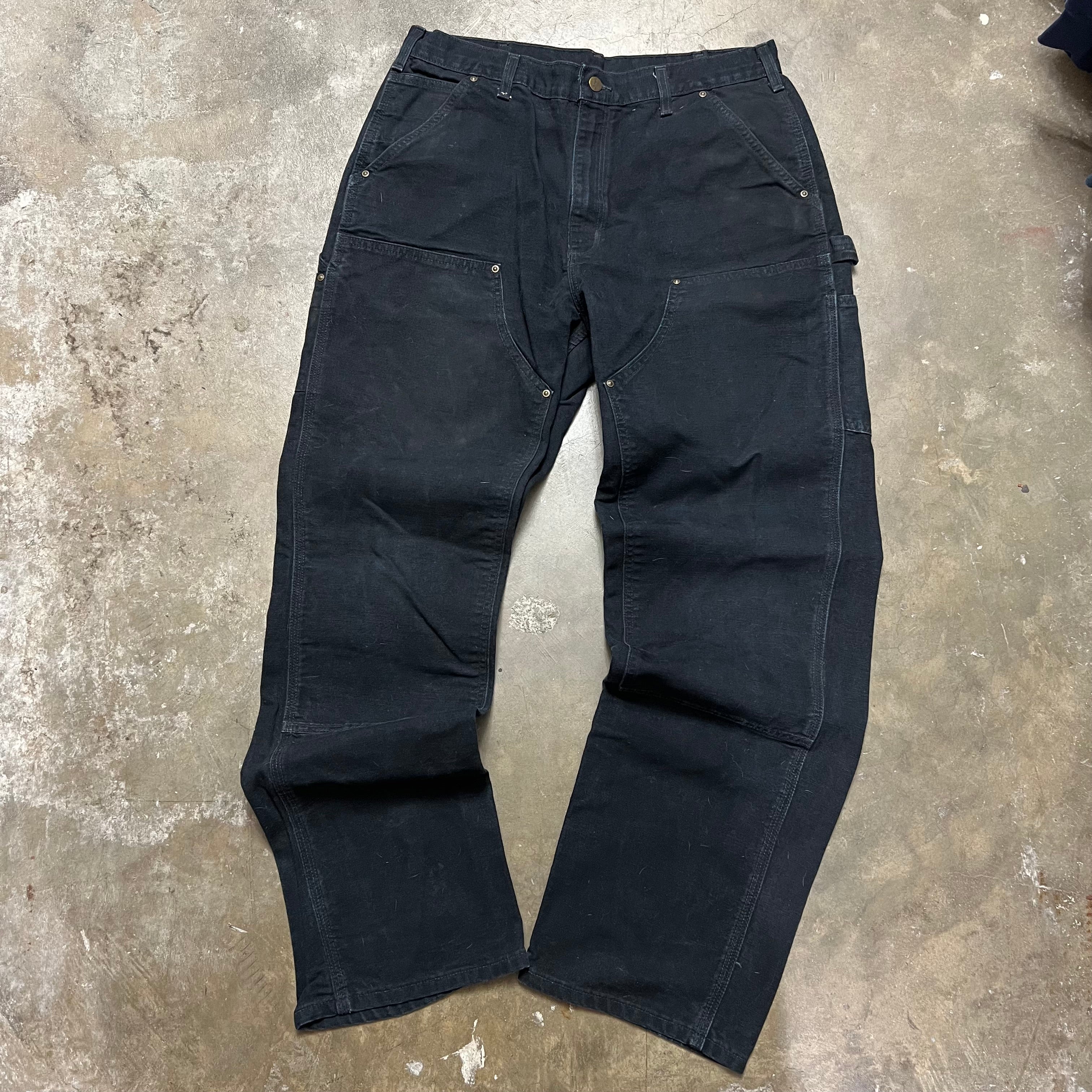 size 35x34 - Vintage Carhartt Black Double Knee Pants