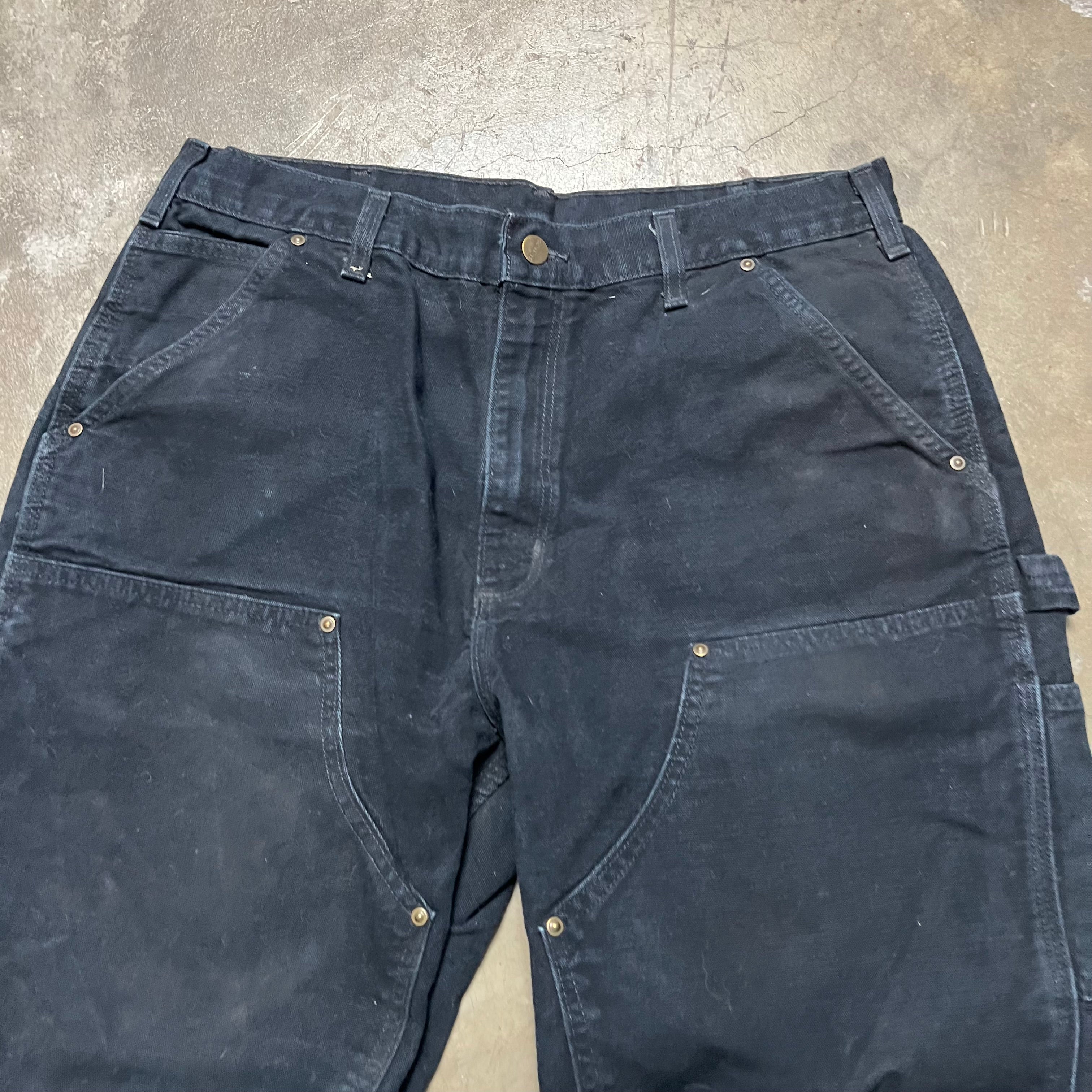 size 35x34 - Vintage Carhartt Black Double Knee Pants