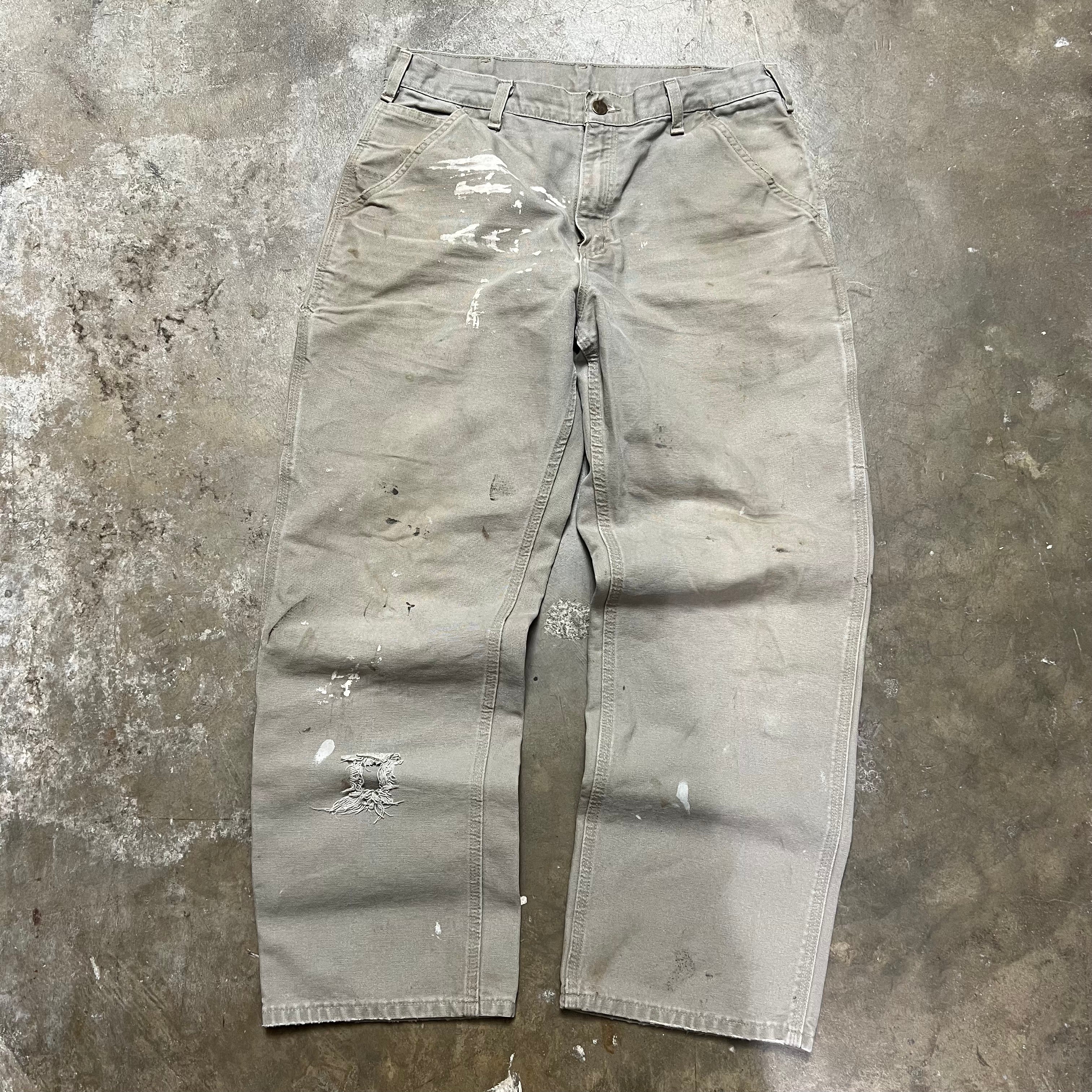 size 34x30 - Vintage Carhartt Ripped Paint Splatter Pants