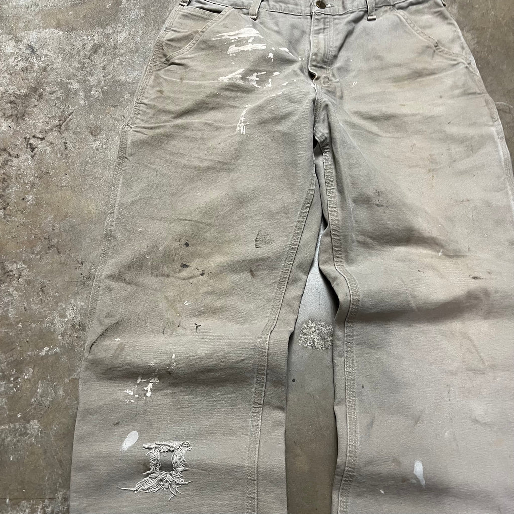 size 34x30 - Vintage Carhartt Ripped Paint Splatter Pants
