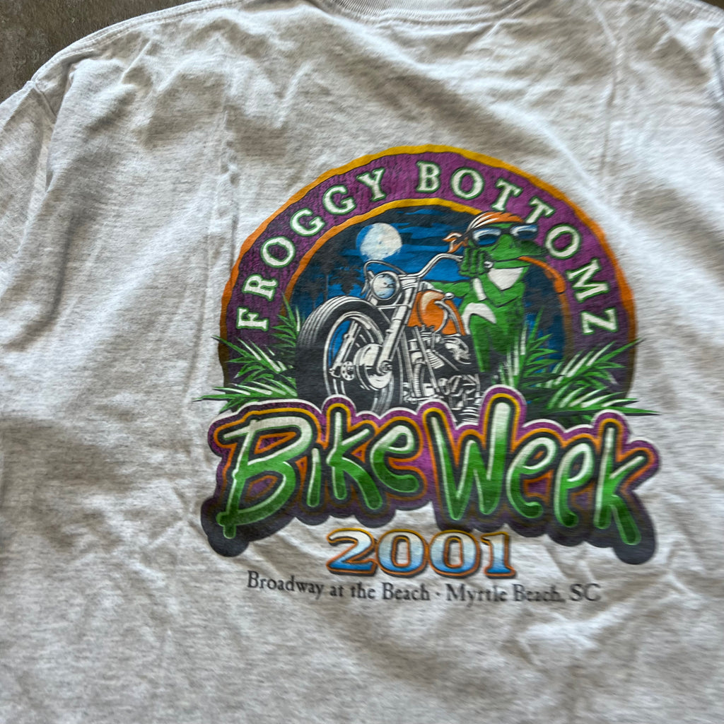 size XL - Vintage Froggy Bottomz Bike week tee