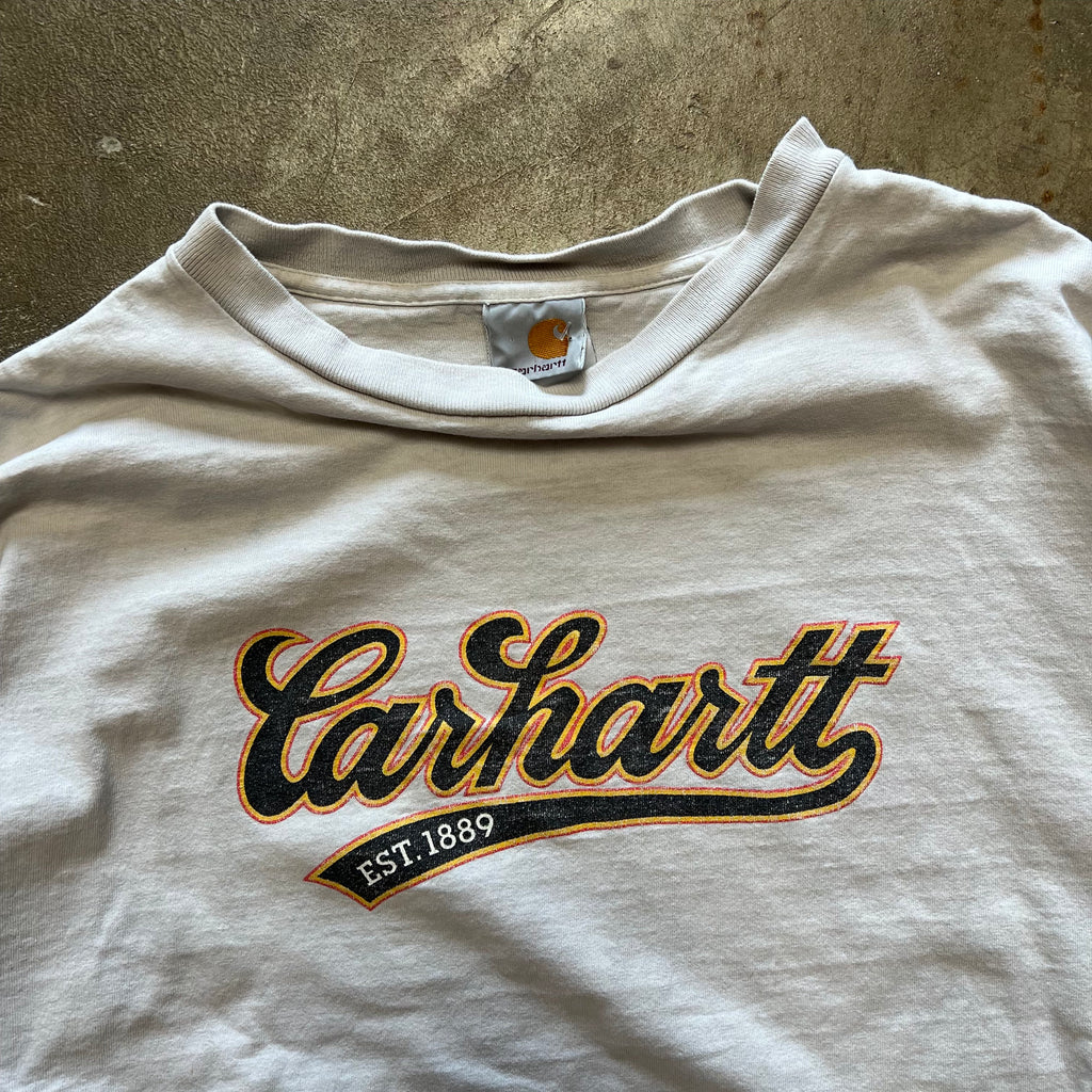 size XL - Vintage Carhartt white spellout tee