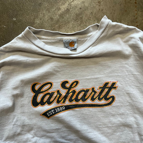 size XL - Vintage Carhartt white spellout tee