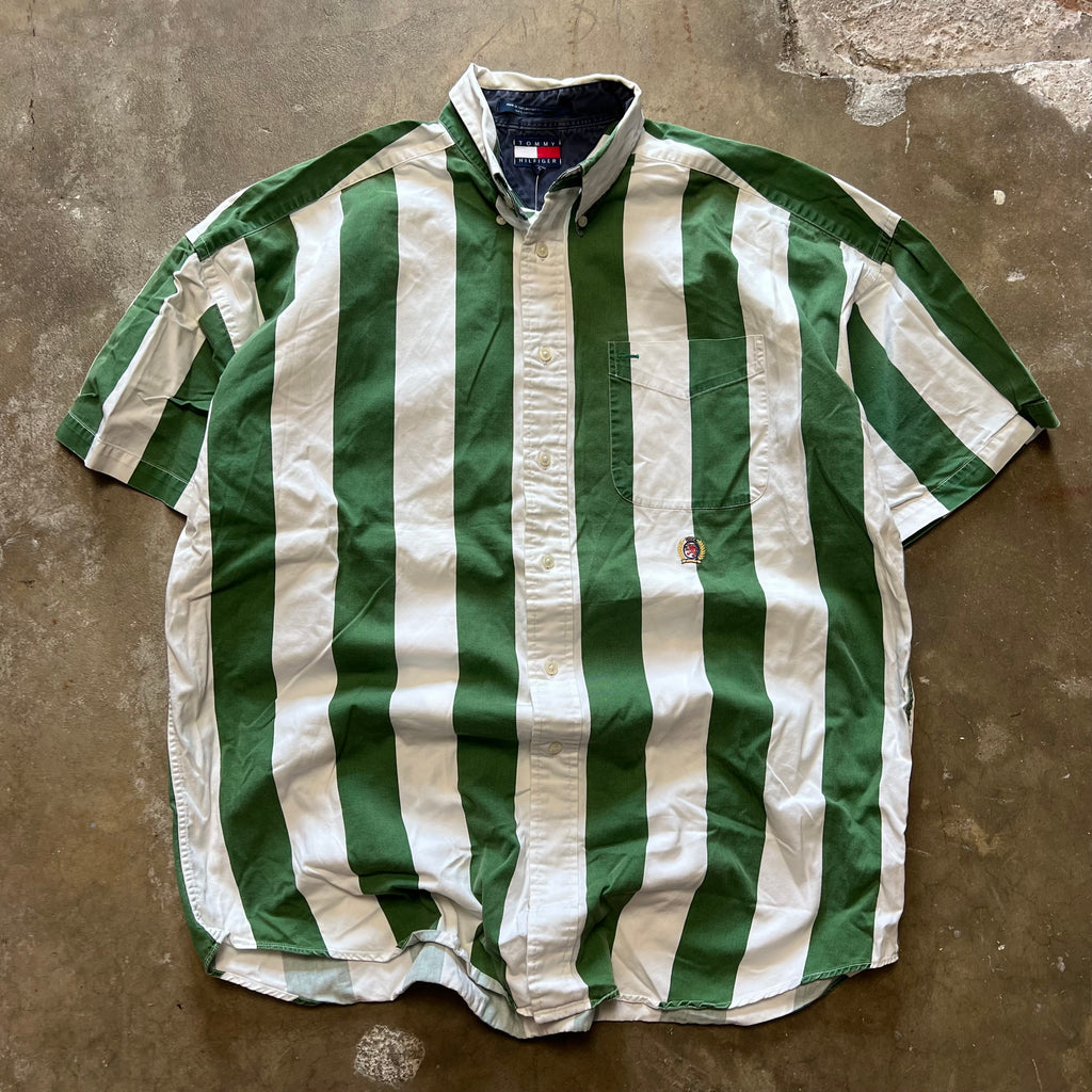 size large - Vintage Tommy Hilfiger Striped Button up tee