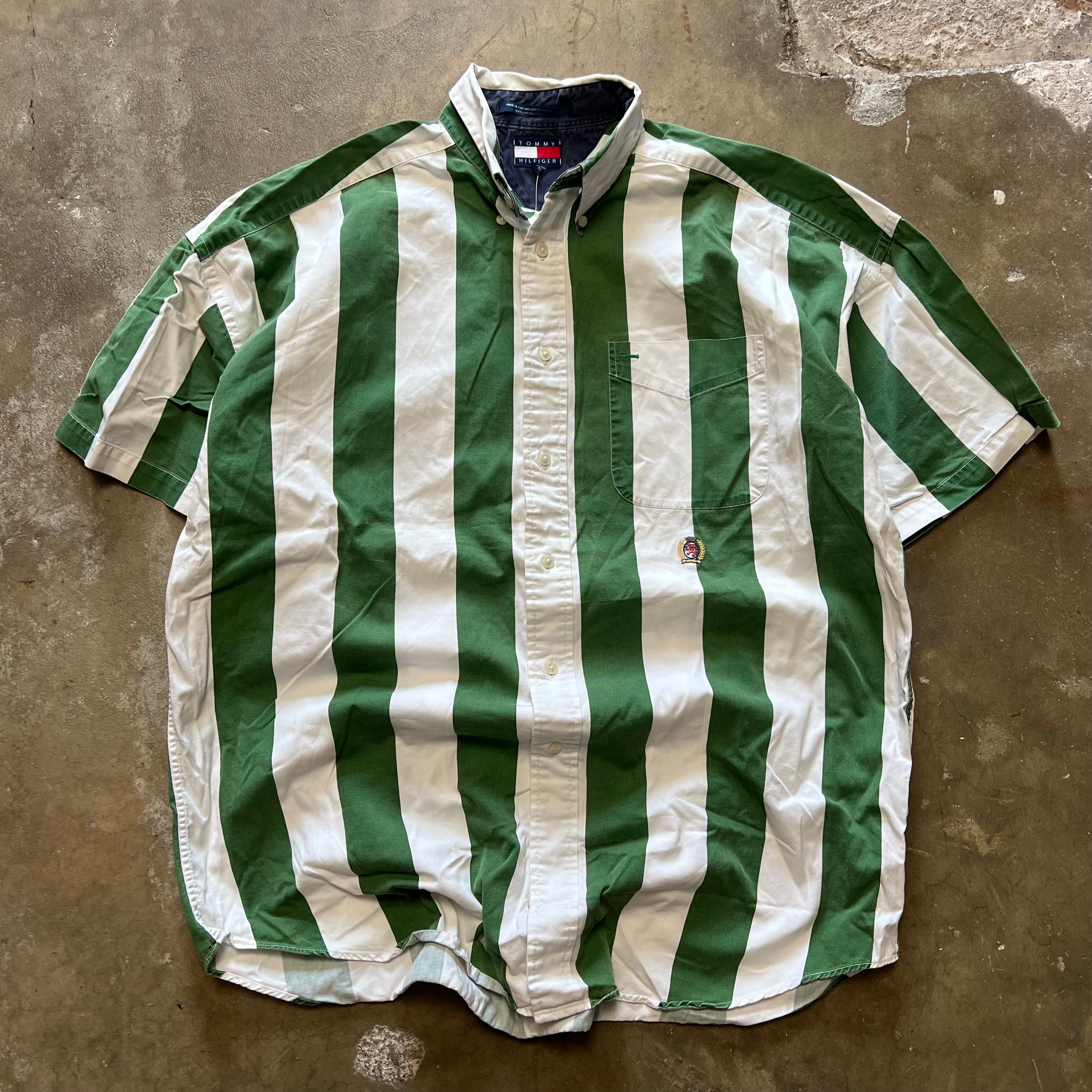 size large - Vintage Tommy Hilfiger Striped Button up tee