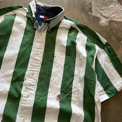 size large - Vintage Tommy Hilfiger Striped Button up tee