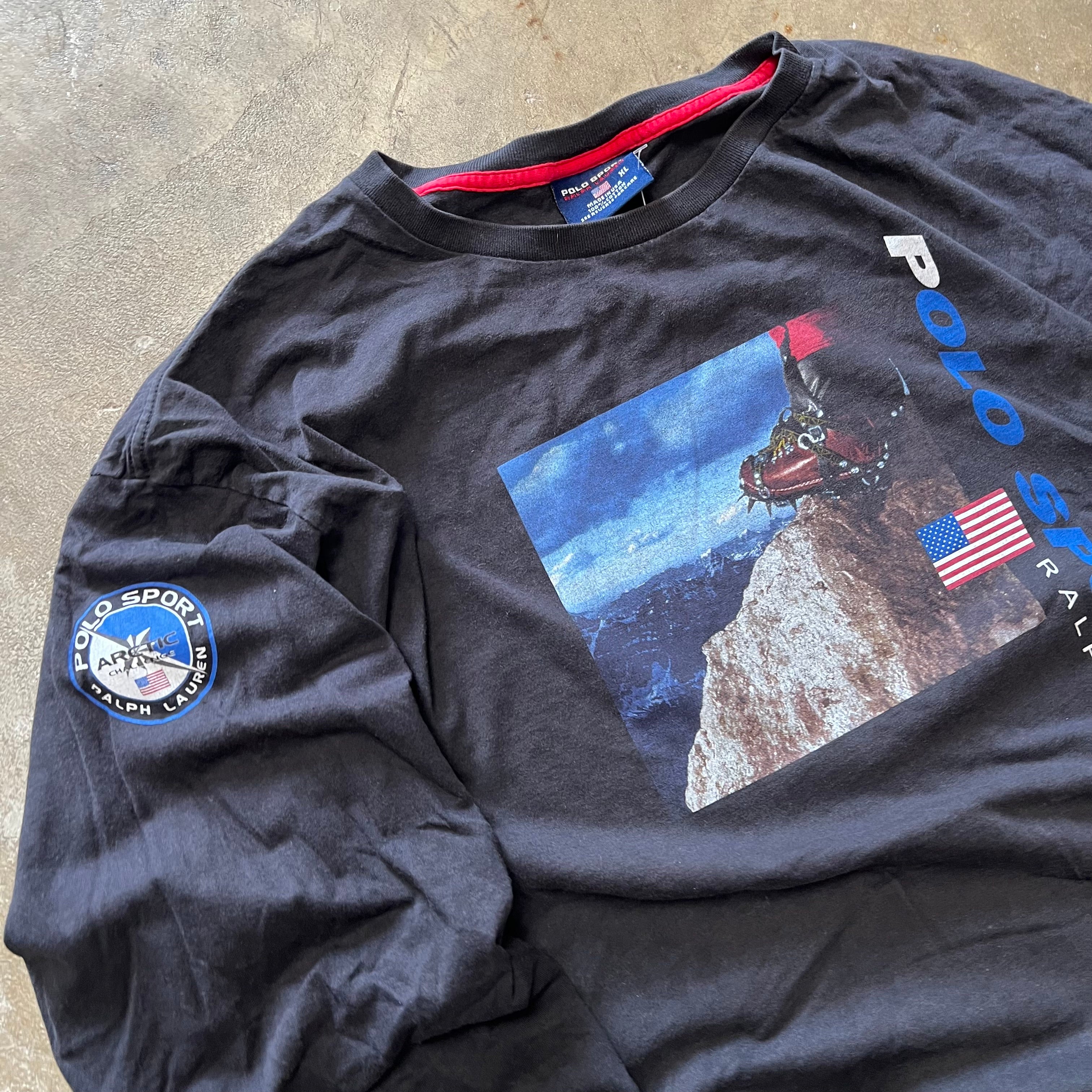 size xl - Vintage Polo Sports ralph lauren Hiking USA tee