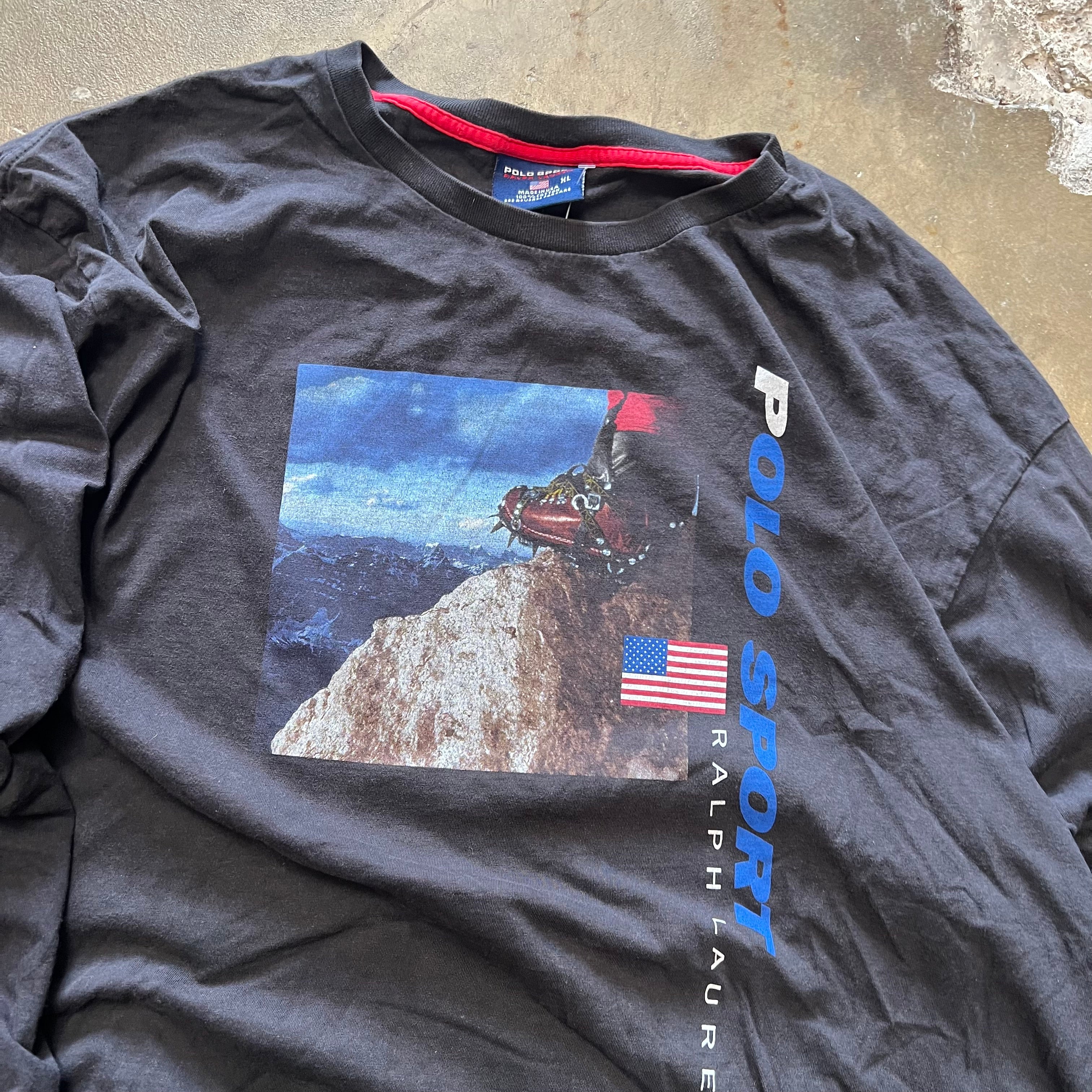 size xl - Vintage Polo Sports ralph lauren Hiking USA tee