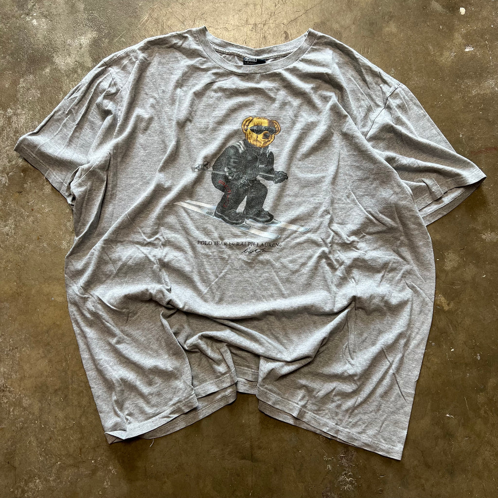 size xxl - Vintage Polo Ralph Lauren Polo Bear skiing tee