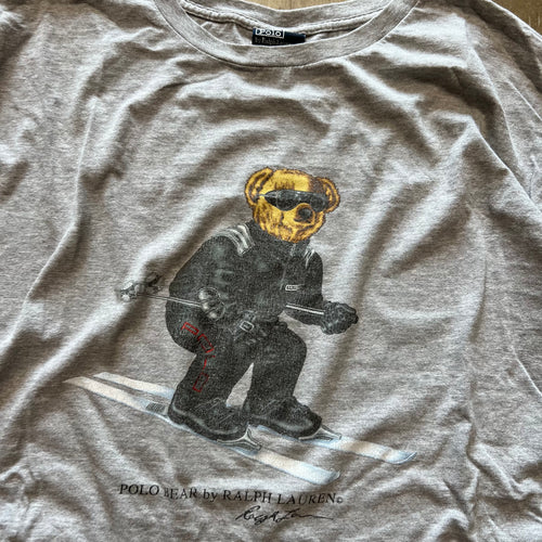 size xxl - Vintage Polo Ralph Lauren Polo Bear skiing tee