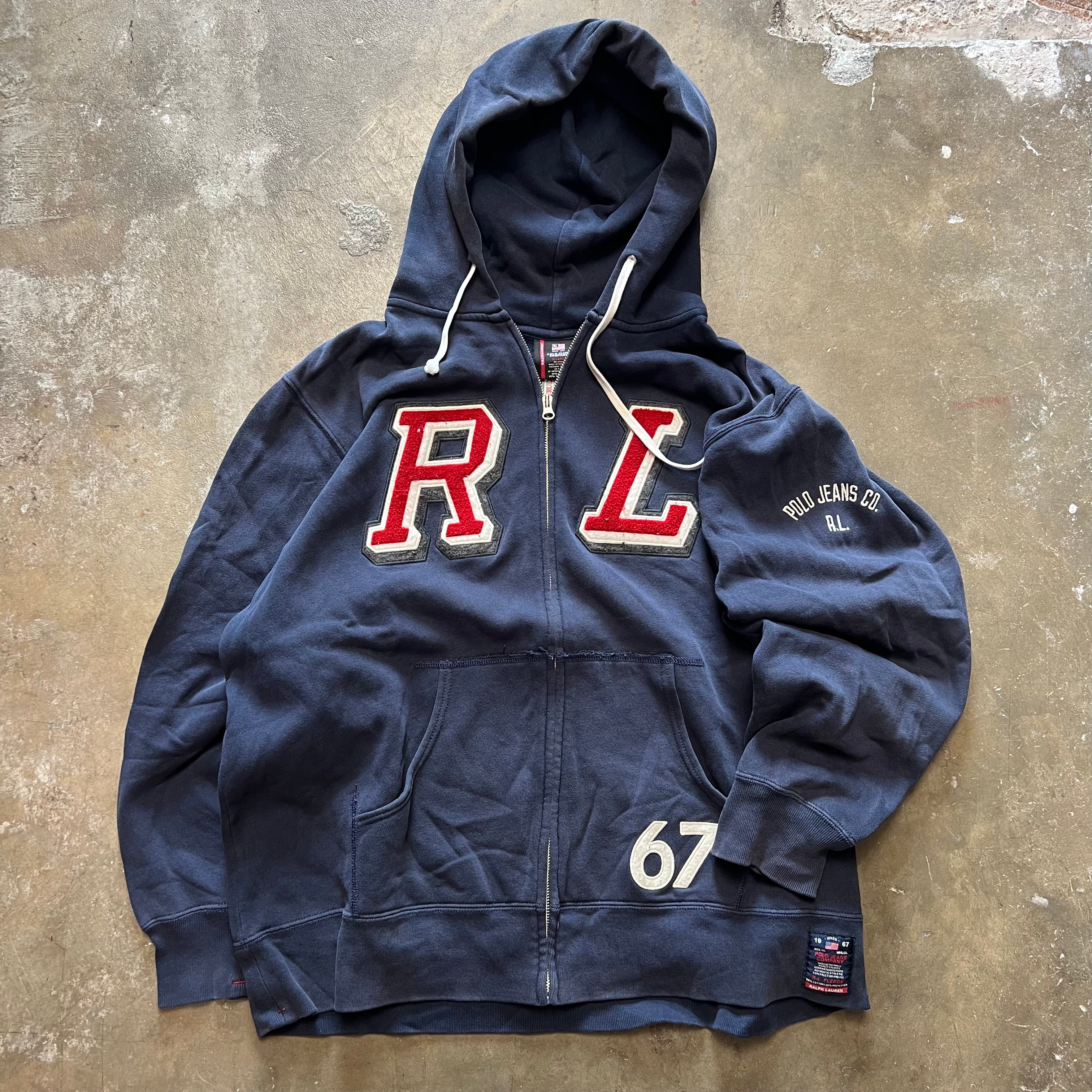 size xl - Vintage Ralph Lauren Polo Zip up Hoodie