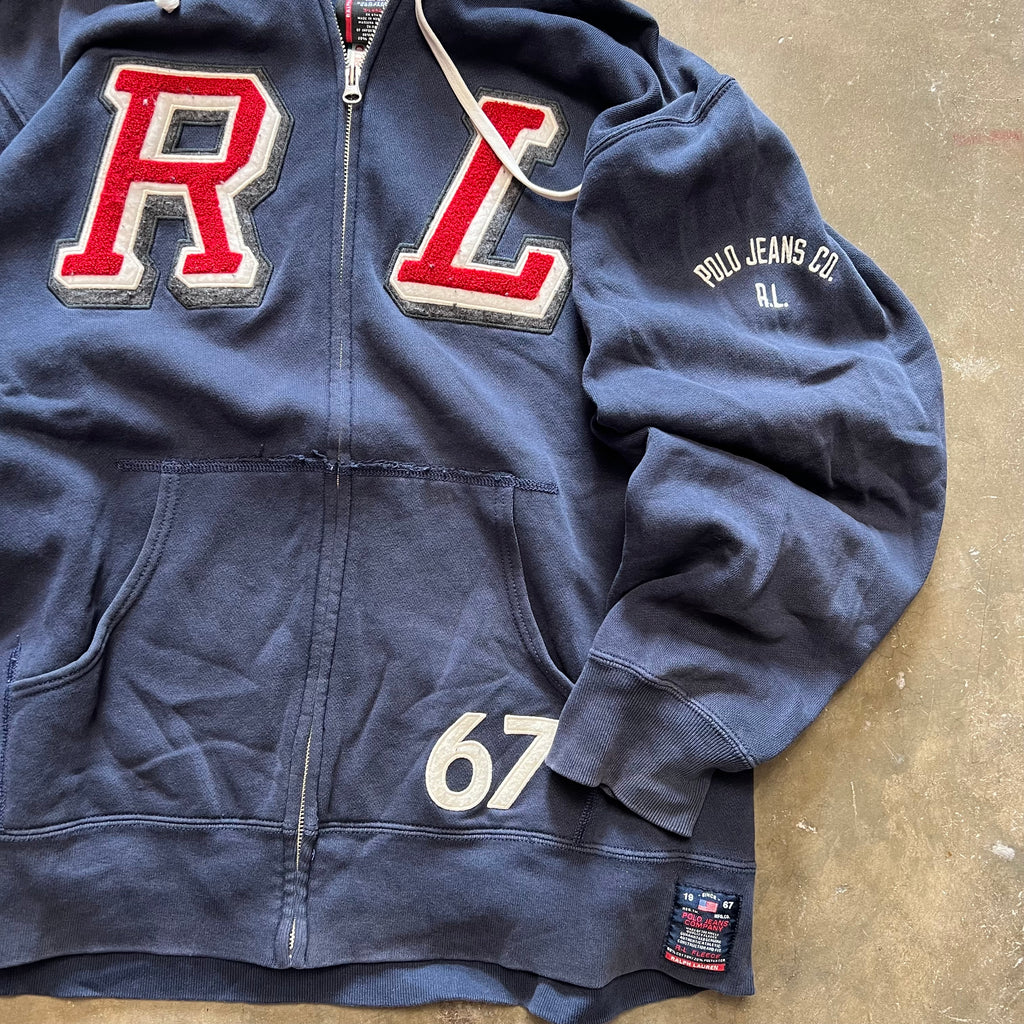 size xl - Vintage Ralph Lauren Polo Zip up Hoodie