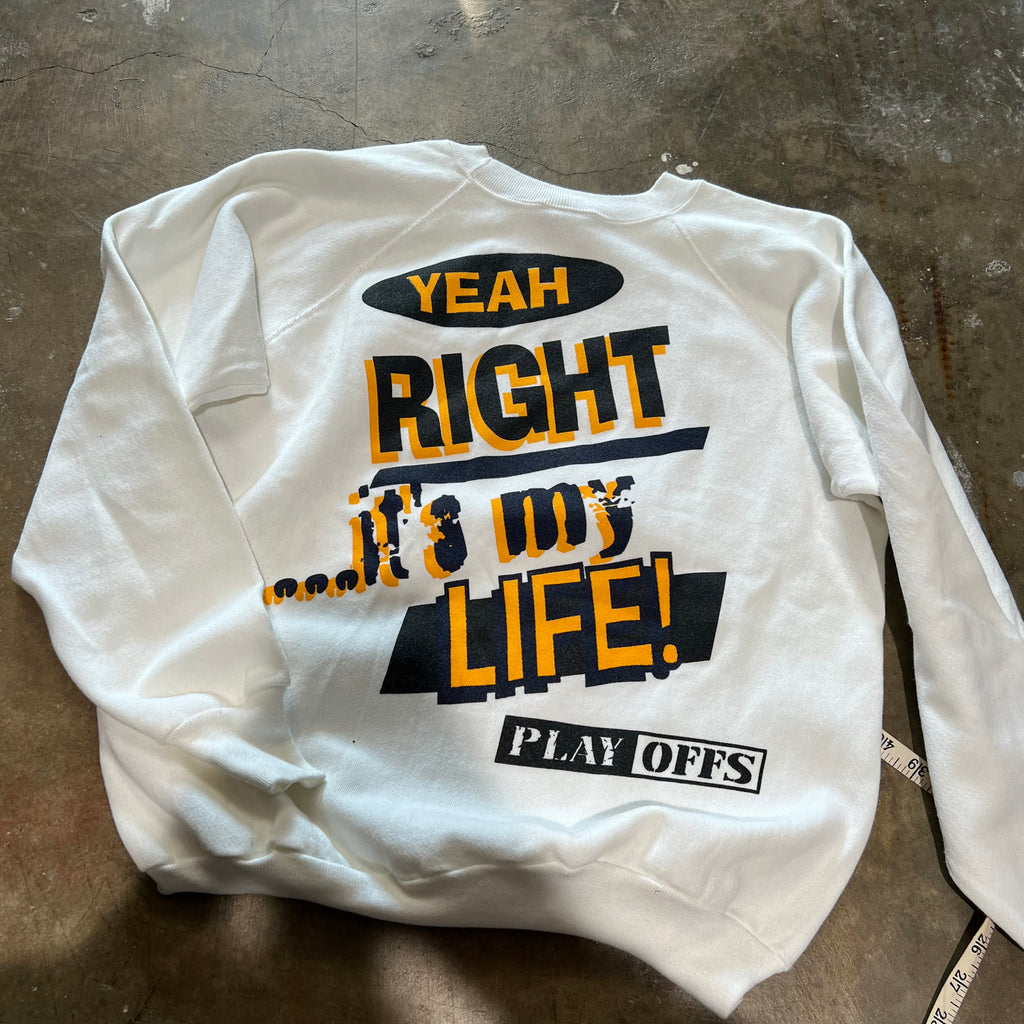 size large - Vintage Basketball Life Playoffs Crewneck