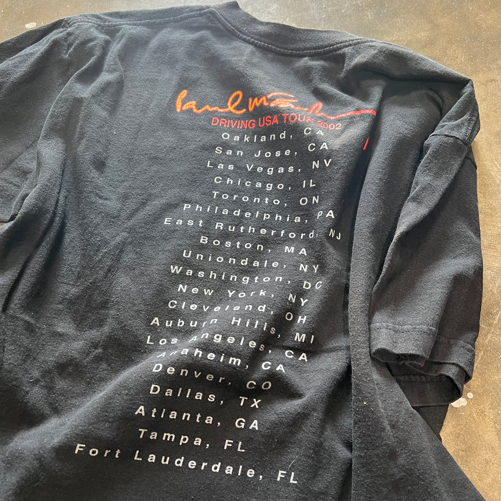 size large - Vintage 2002 Paul McCartney Drivng USA Tour tee