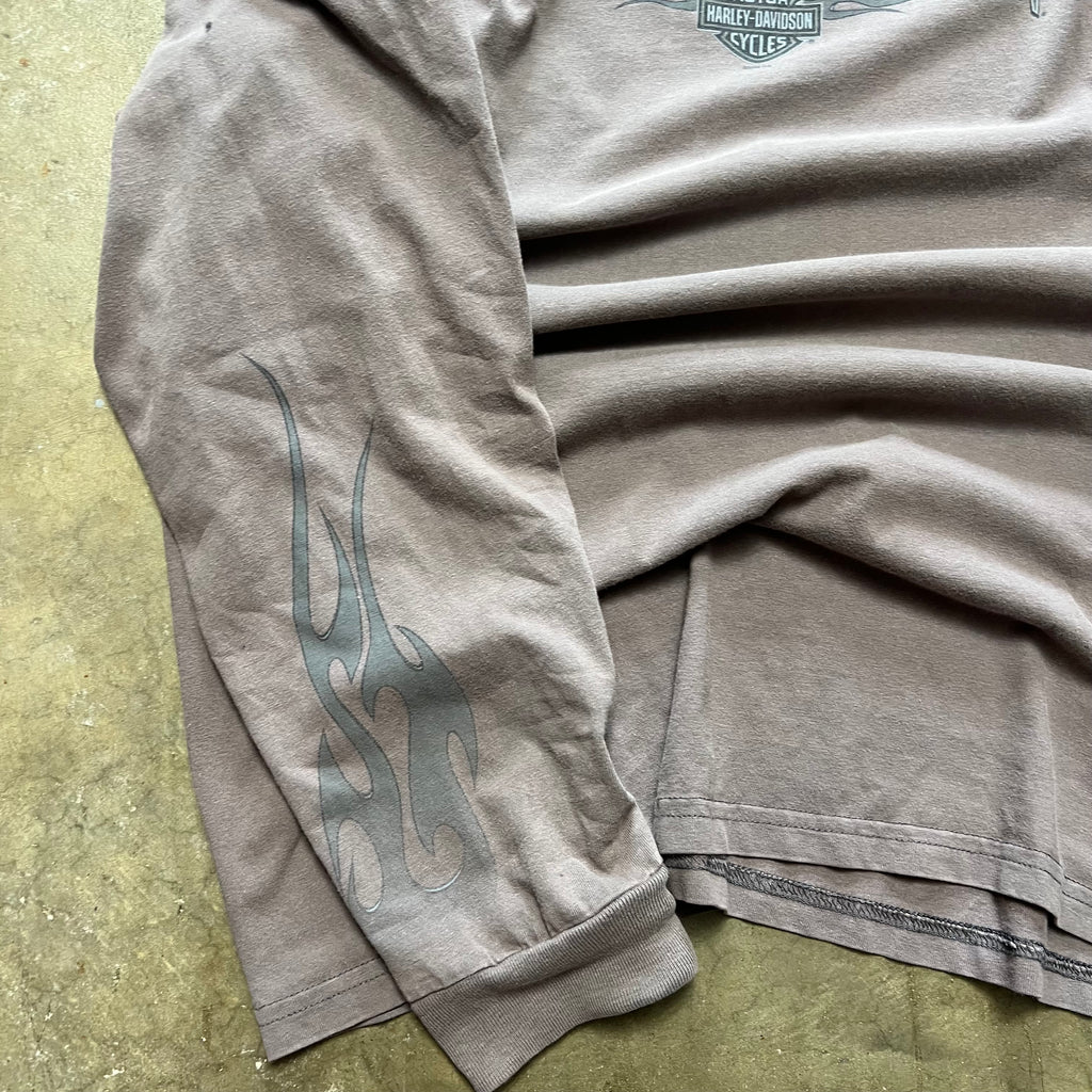 size xl - Vintage Harley davidson Flame sleeve tee