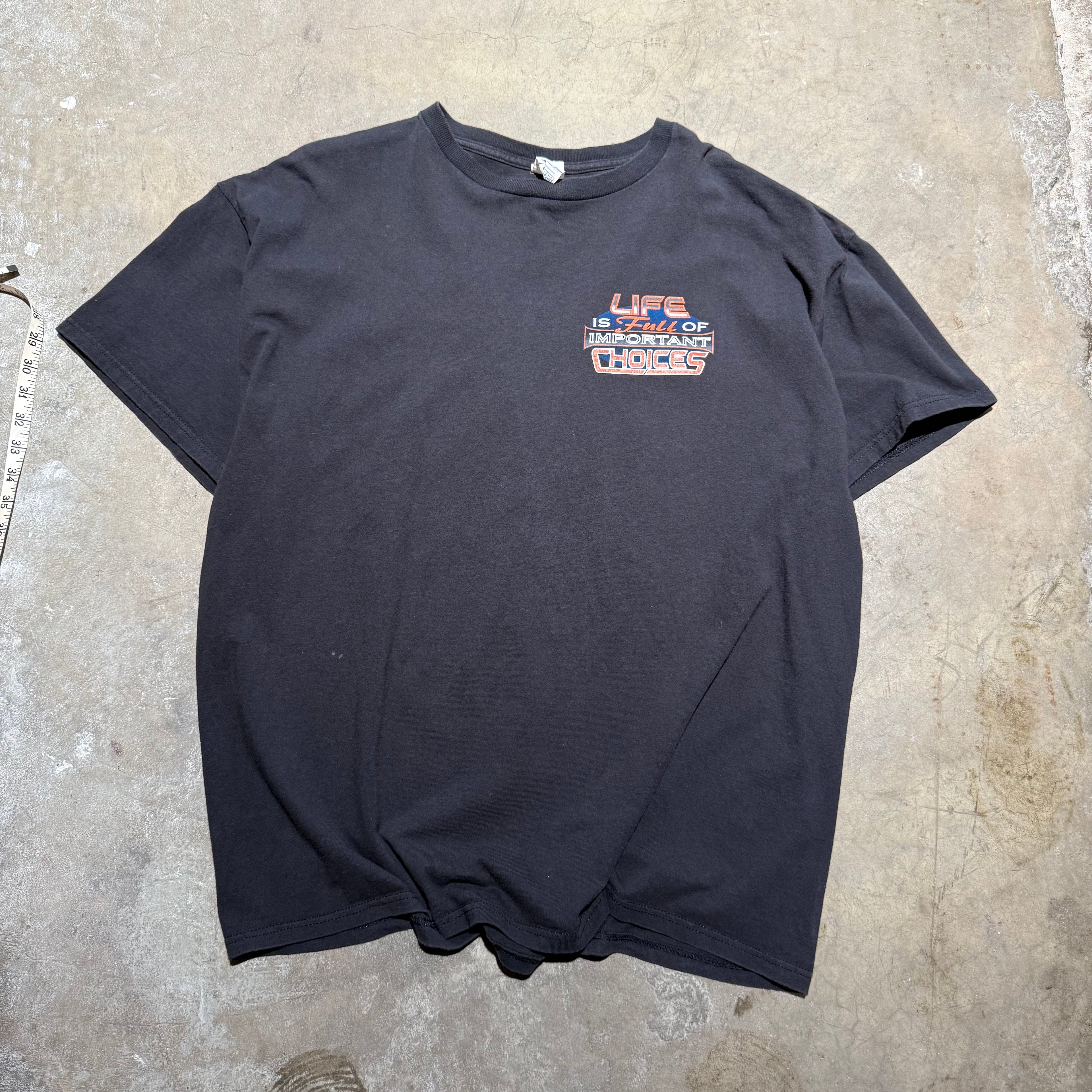 size xxl - Vintage ' Life is Full Of Important Choices ' Bike Tee