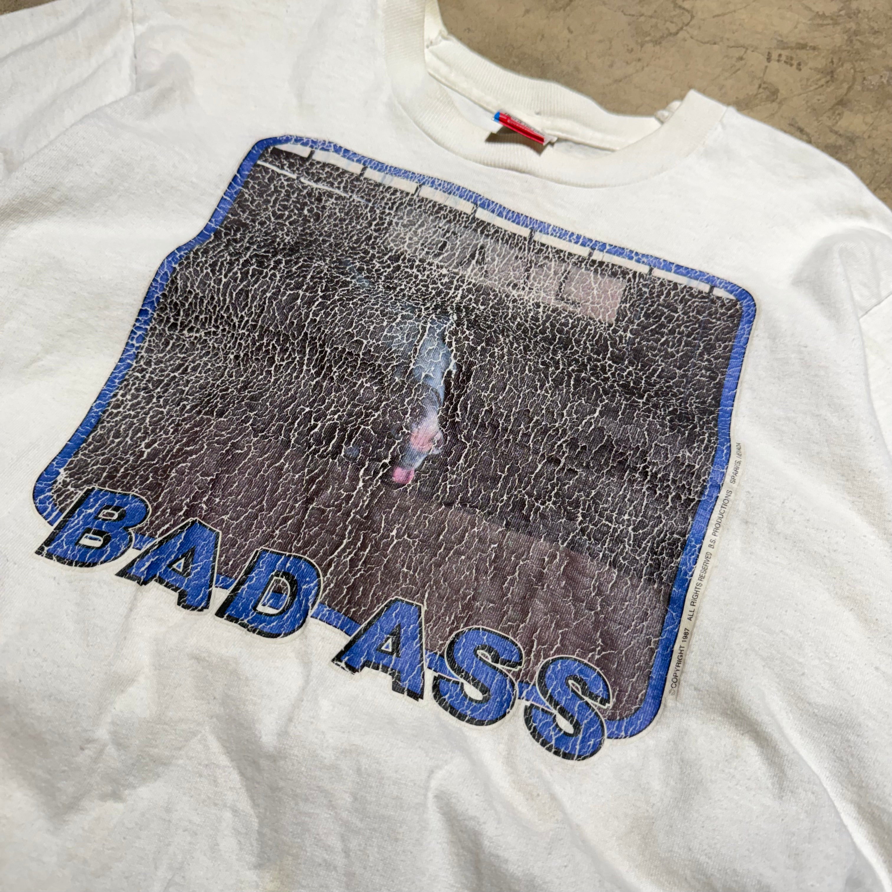 size large - Vintage ' 1987 Jail Bad Ass Donkey ' Tee