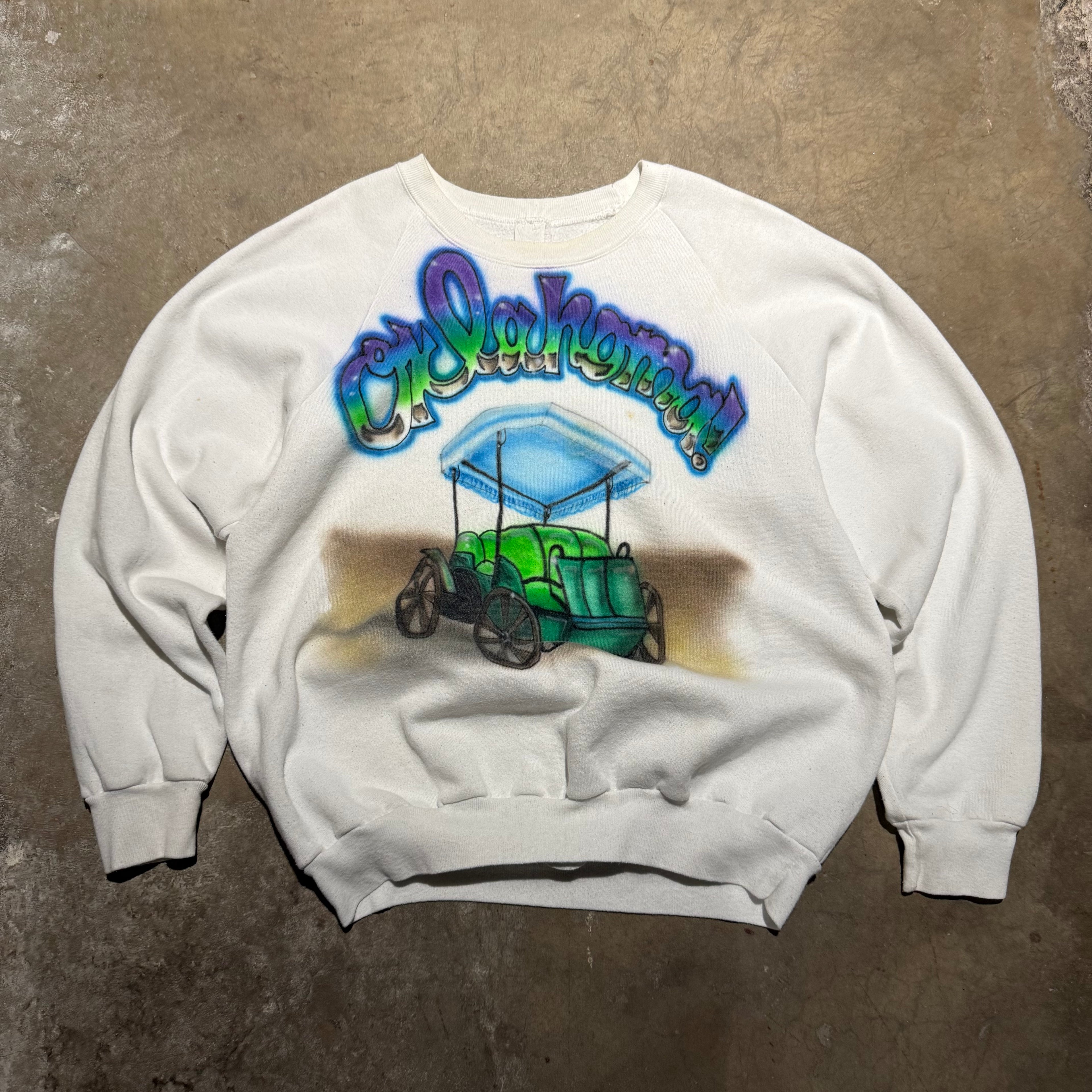 size large - Vintage ' Oklahoma Air Brushed ' Crewneck